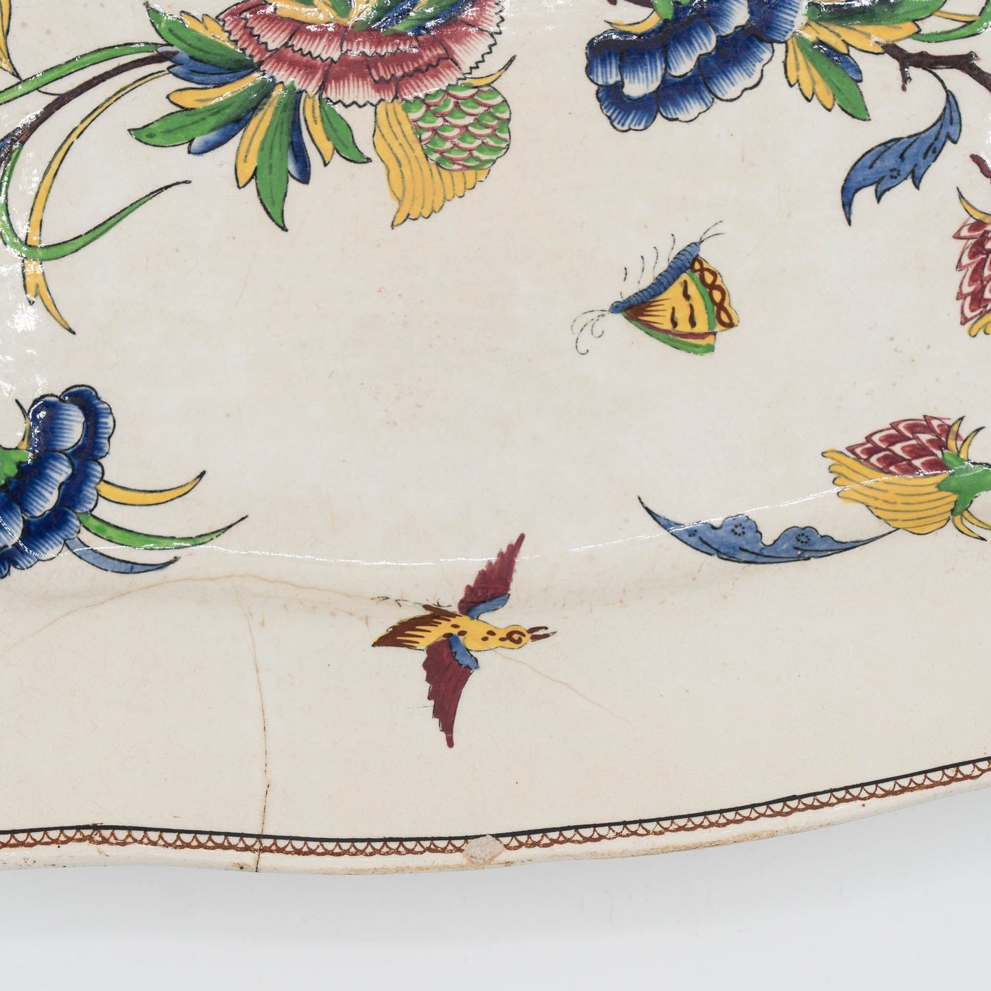 19th Century French Terre de Fer Serving Plate - Rouen - Sarreguemines - c1880s - The Vintage Tales