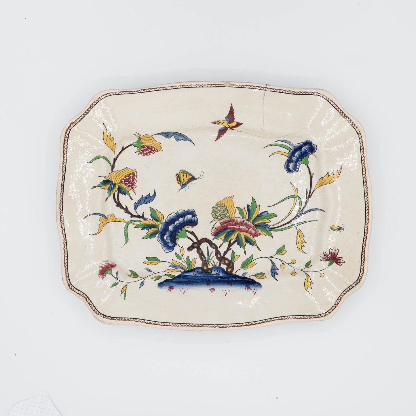 19th Century French Terre de Fer Serving Plate - Rouen - Sarreguemines - c1880s - The Vintage Tales