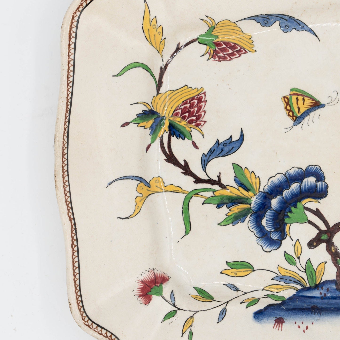 19th Century French Terre de Fer Serving Plate - Rouen - Sarreguemines - c1880s - The Vintage Tales