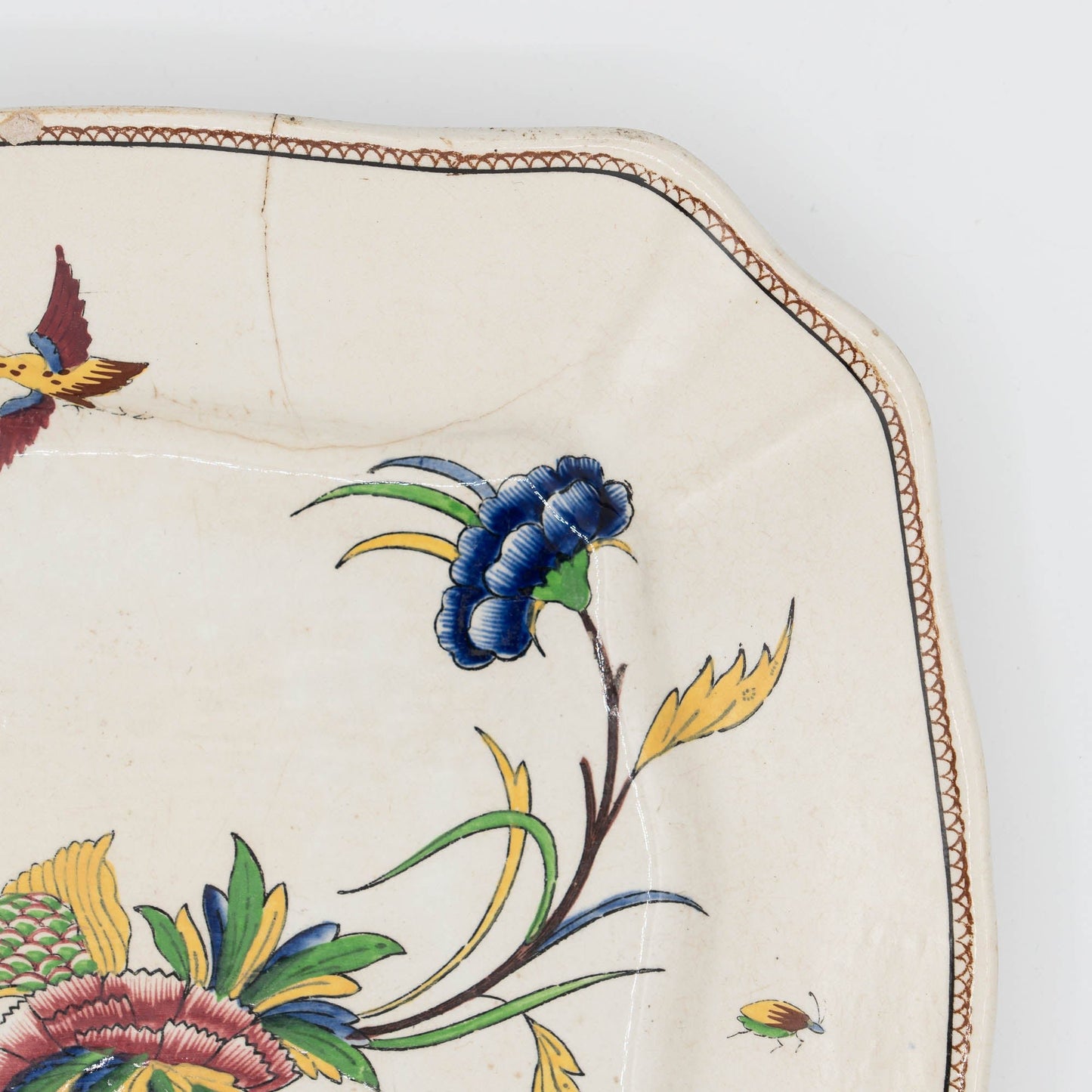 19th Century French Terre de Fer Serving Plate - Rouen - Sarreguemines - c1880s - The Vintage Tales