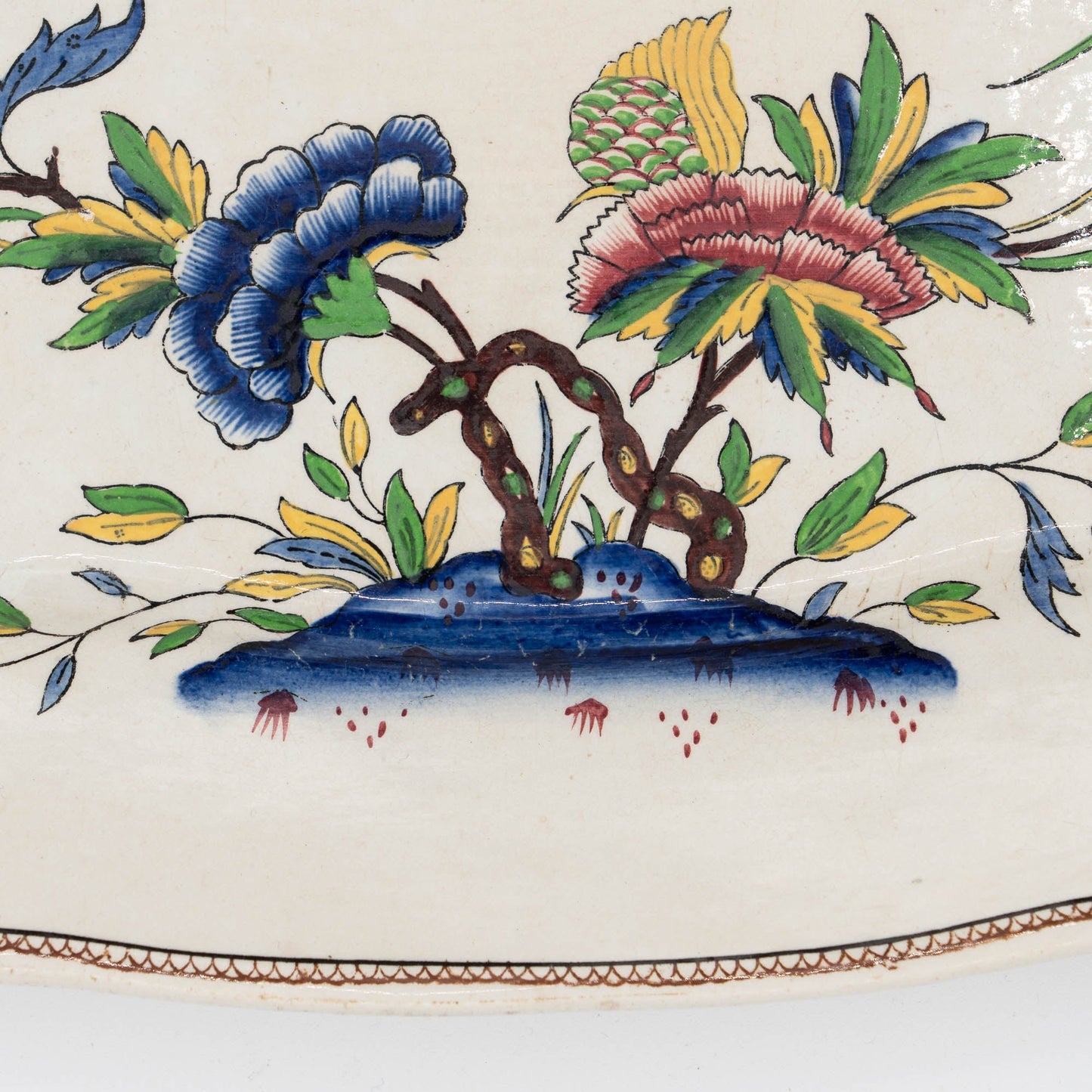 19th Century French Terre de Fer Serving Plate - Rouen - Sarreguemines - c1880s - The Vintage Tales