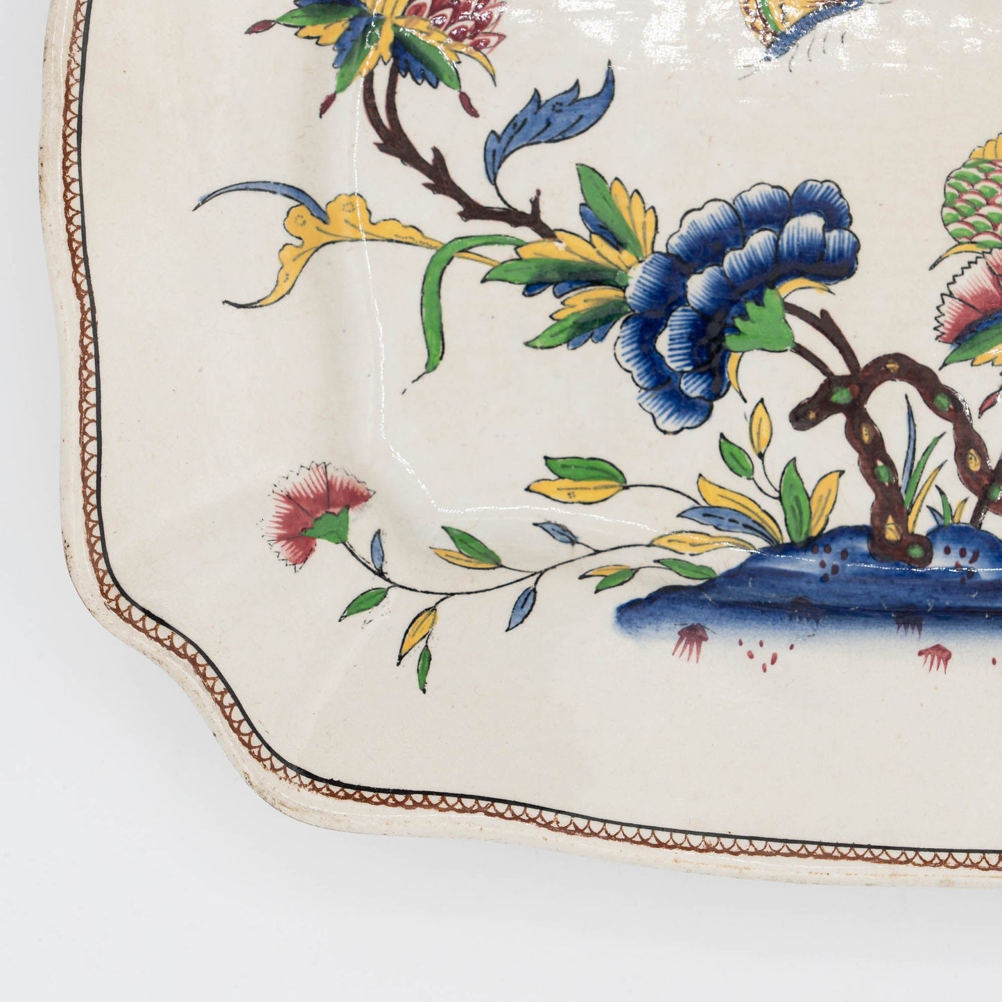 19th Century French Terre de Fer Serving Plate - Rouen - Sarreguemines - c1880s - The Vintage Tales