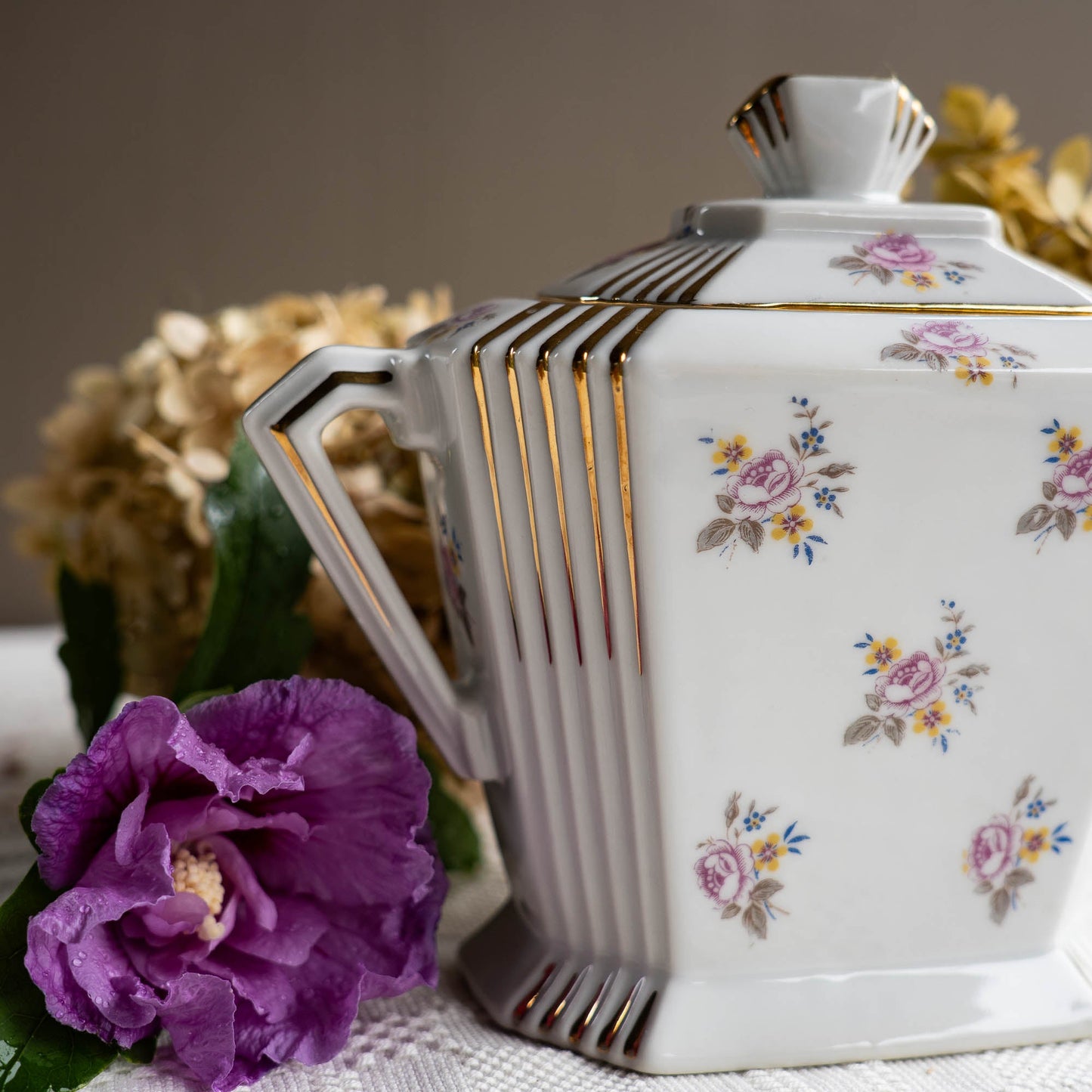 Antique Art Deco Sugar Bowl - Limoges - c1910s - Sugar Bowl - The Vintage Tales