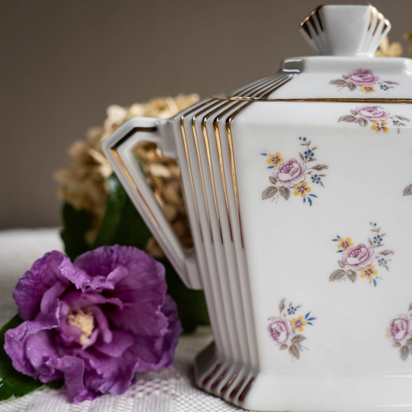 Antique Art Deco Sugar Bowl - Limoges - c1910s - Sugar Bowl - The Vintage Tales