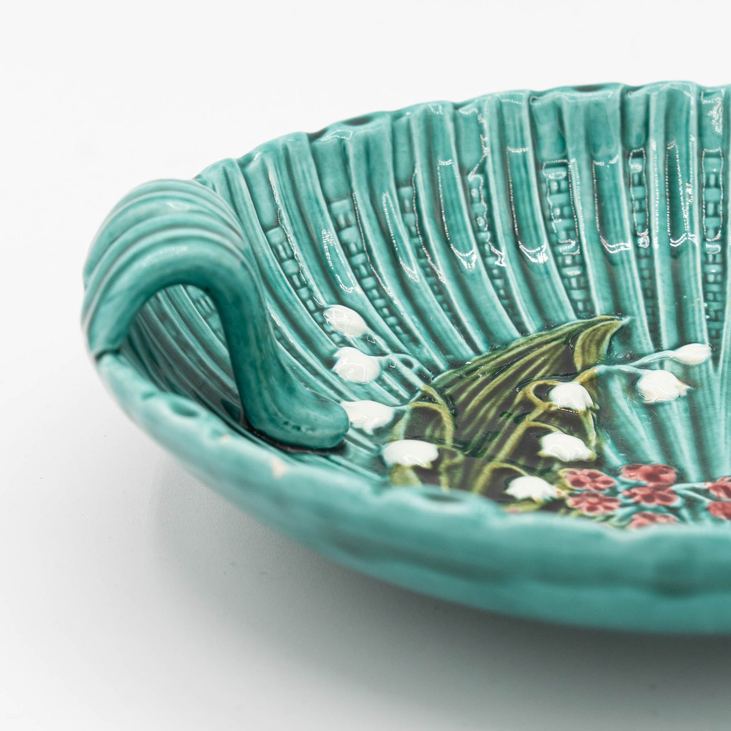 Antique Art Nouveau Green Majolica Bowl - SMF Schramberg - 1920s - The Vintage Tales
