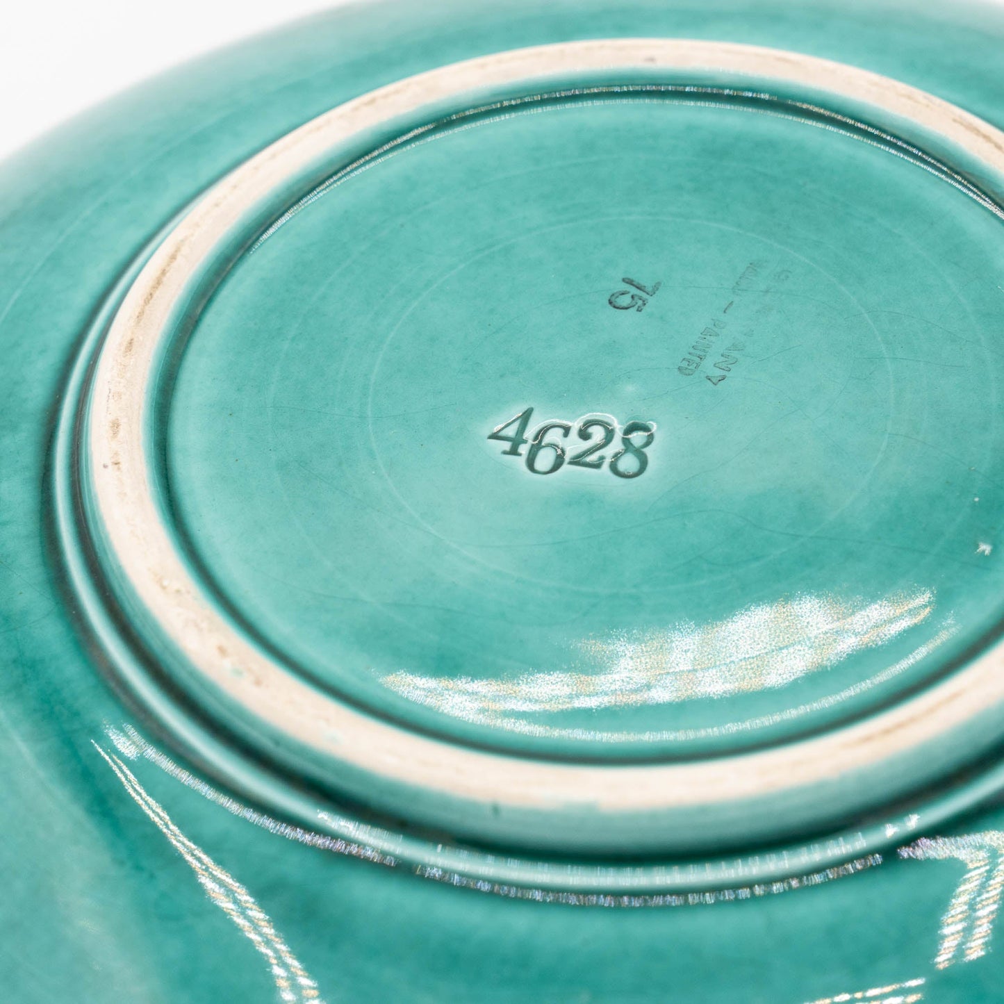 Antique Art Nouveau Green Majolica Bowl - SMF Schramberg - 1920s - The Vintage Tales