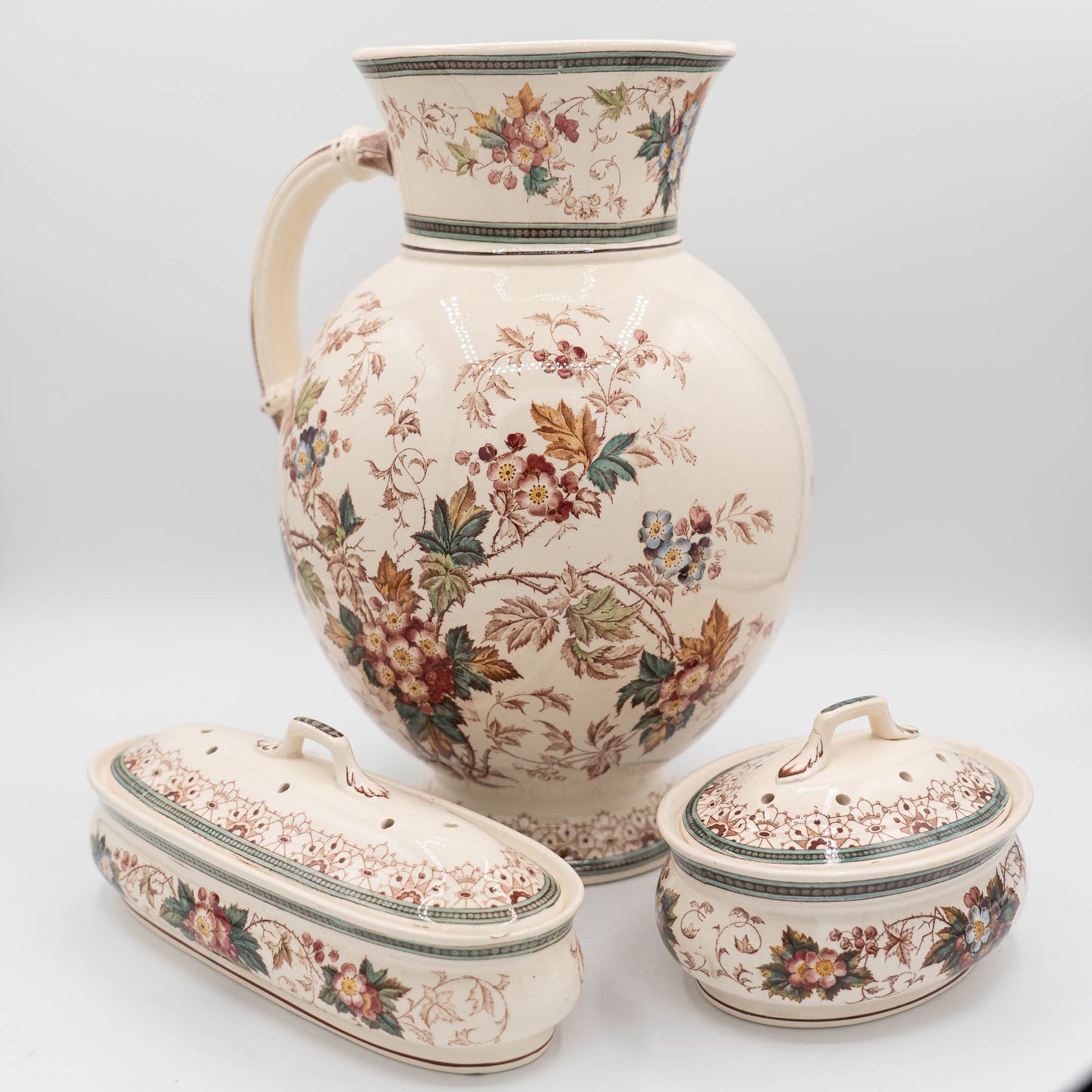 Antique Four - Piece Wash Set - Nelly - Villeroy & Boch - c1890s - The Vintage Tales