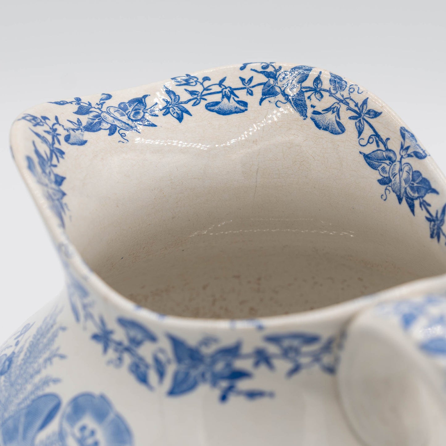 Antique French Blue Jug - "Liseron" - FF Pexonne - 1890s - The Vintage Tales