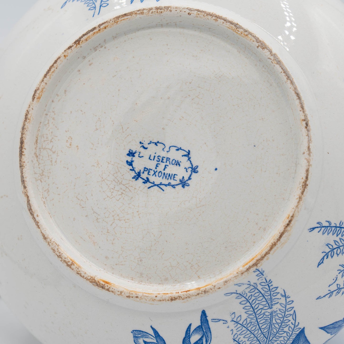 Antique French Blue Jug - "Liseron" - FF Pexonne - 1890s - The Vintage Tales