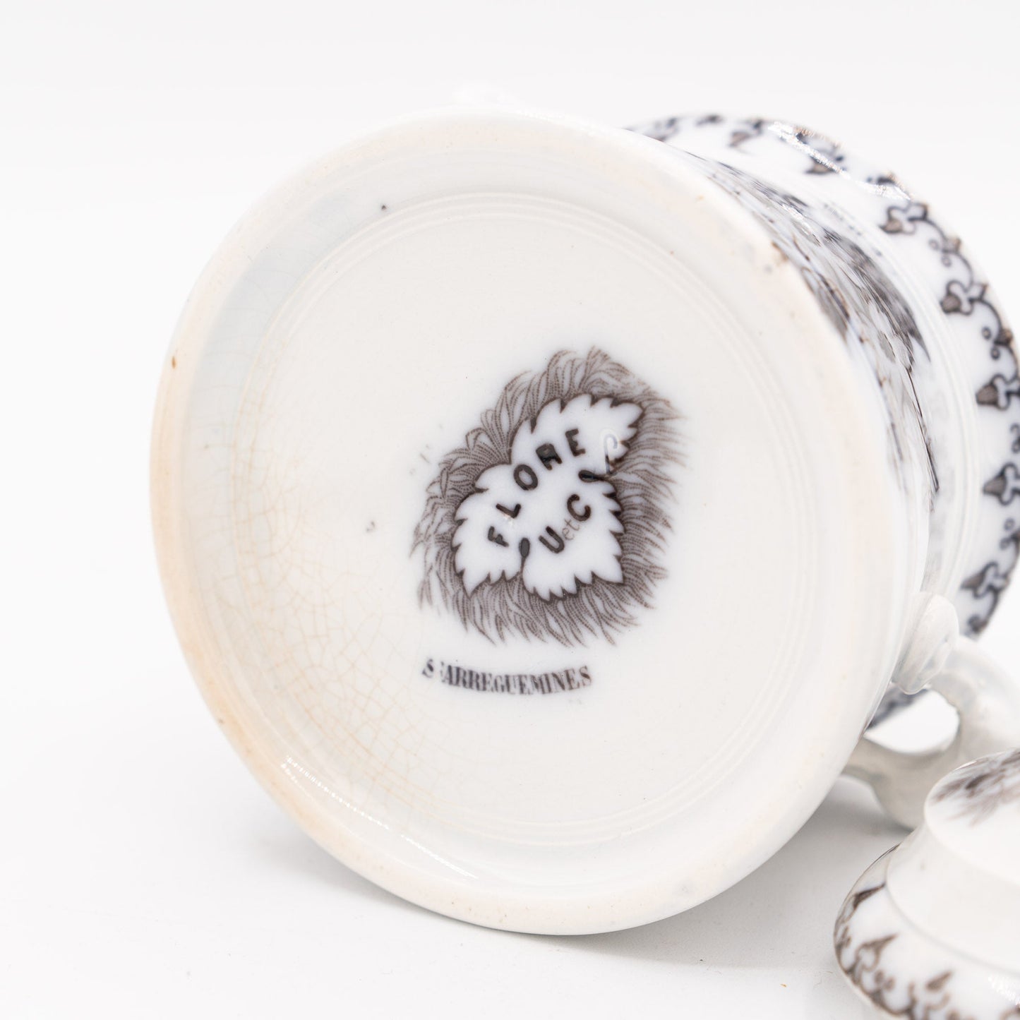 Antique French Sugar Bowl - “Flore" - U&C Sarreguemines - 1880s - Sugar Bowl - The Vintage Tales