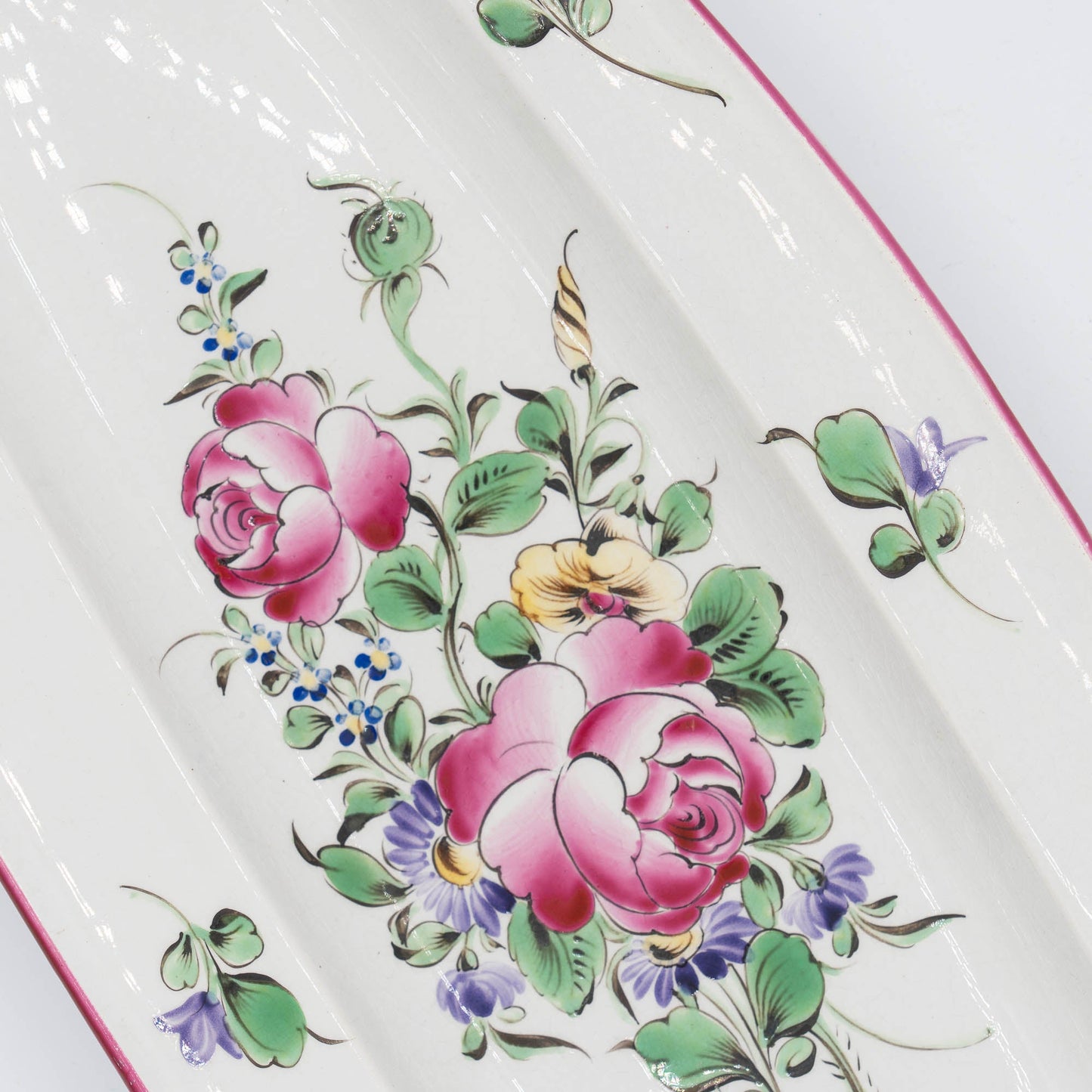 Antique Long Oval French Platter - Luneville - Early 20th Century - The Vintage Tales