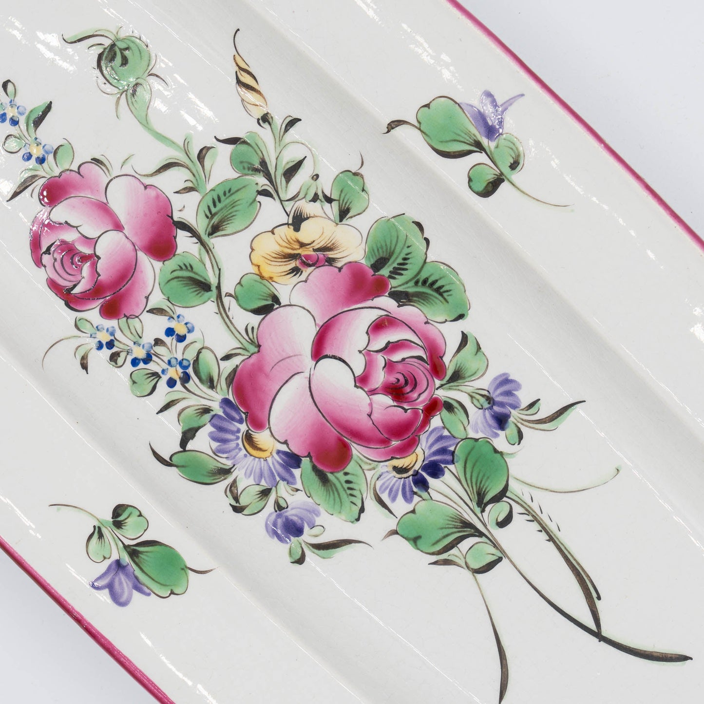 Antique Long Oval French Platter - Luneville - Early 20th Century - The Vintage Tales