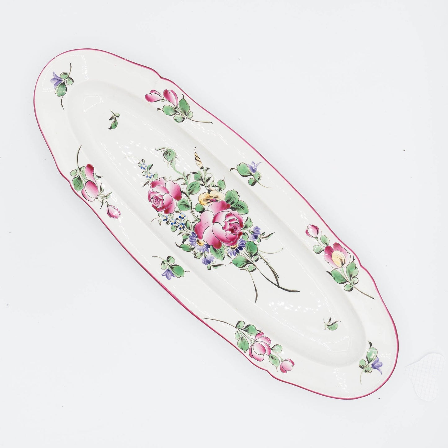 Antique Long Oval French Platter - Luneville - Early 20th Century - Serving Plate - The Vintage Tales