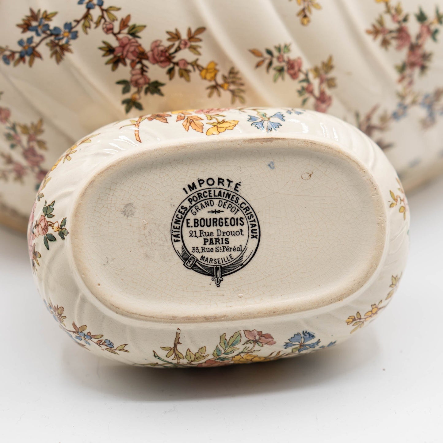 Antique "Louis XV" Wash Set - Sarreguemines pour Emile Bourgeois, Paris - c1880s - The Vintage Tales