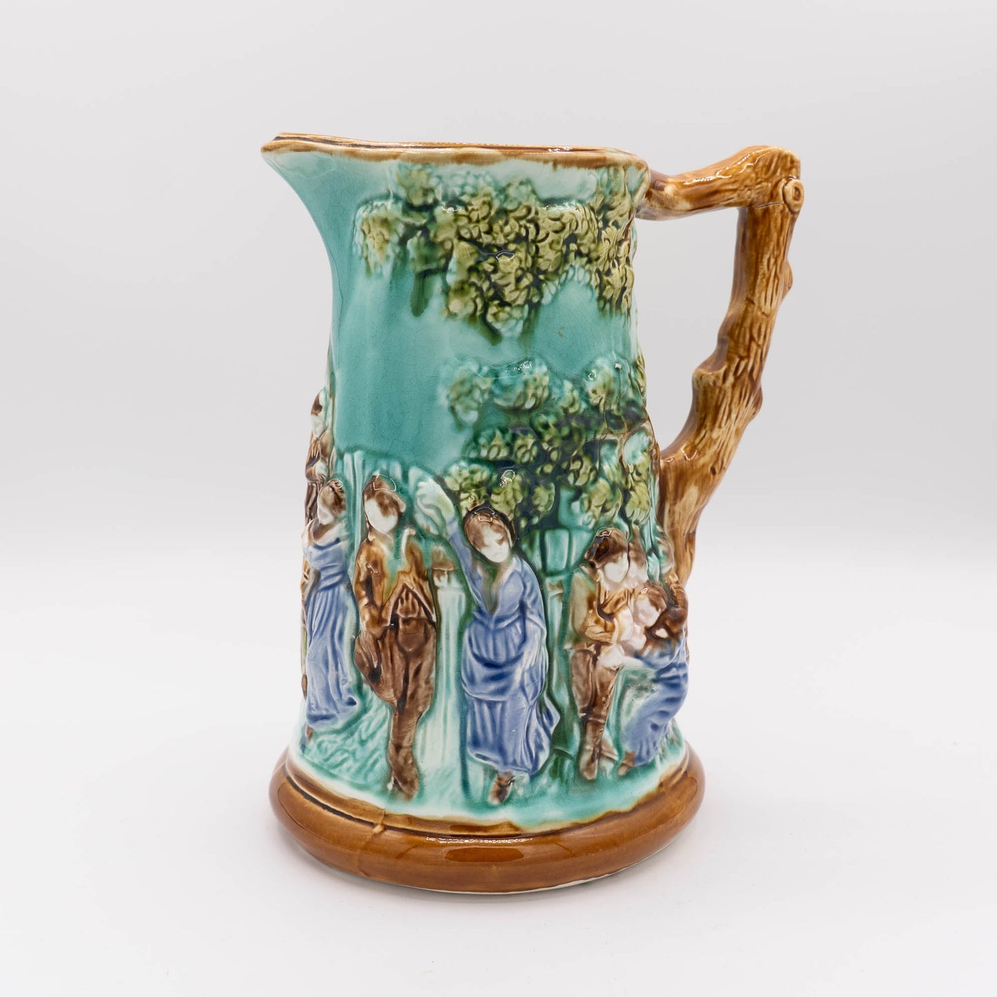 Antique Majolica Jug - Mouzin Leach & Cie - Nimy - les - Mons - ca 1890 - Pitcher & Jugs - The Vintage Tales