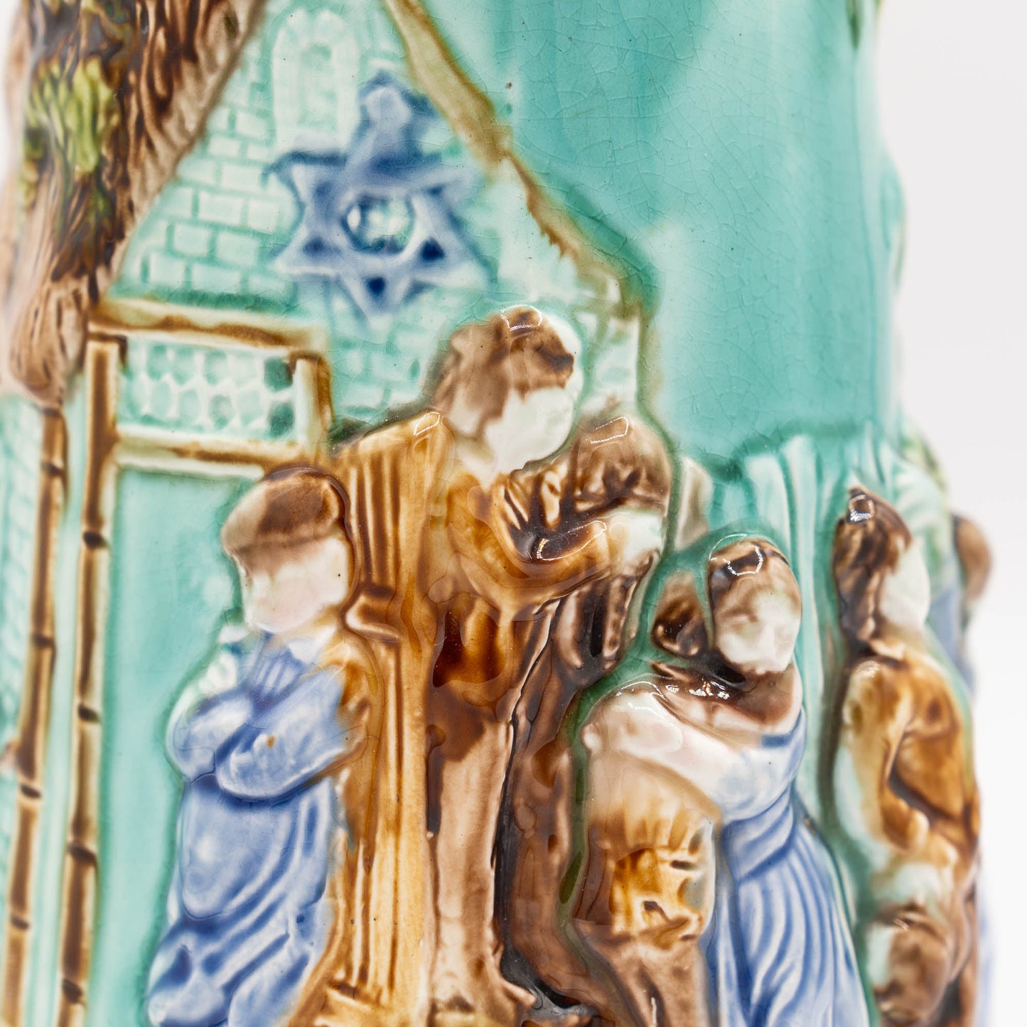 Antique Majolica Jug - Mouzin Leach & Cie - Nimy - les - Mons - ca 1890 - Pitcher & Jugs - The Vintage Tales