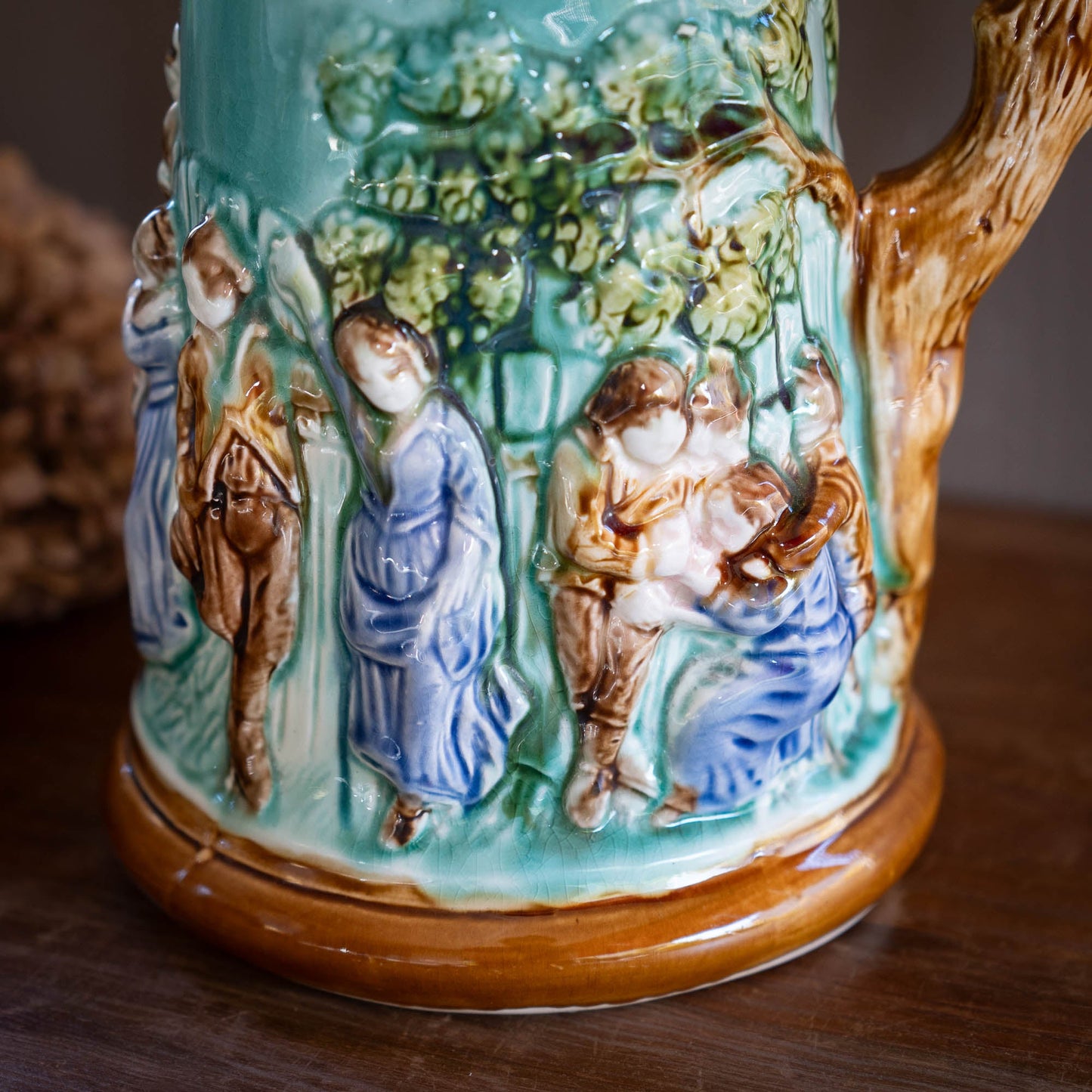 Antique Majolica Jug - Mouzin Leach & Cie - Nimy - les - Mons - ca 1890 - Pitcher & Jugs - The Vintage Tales
