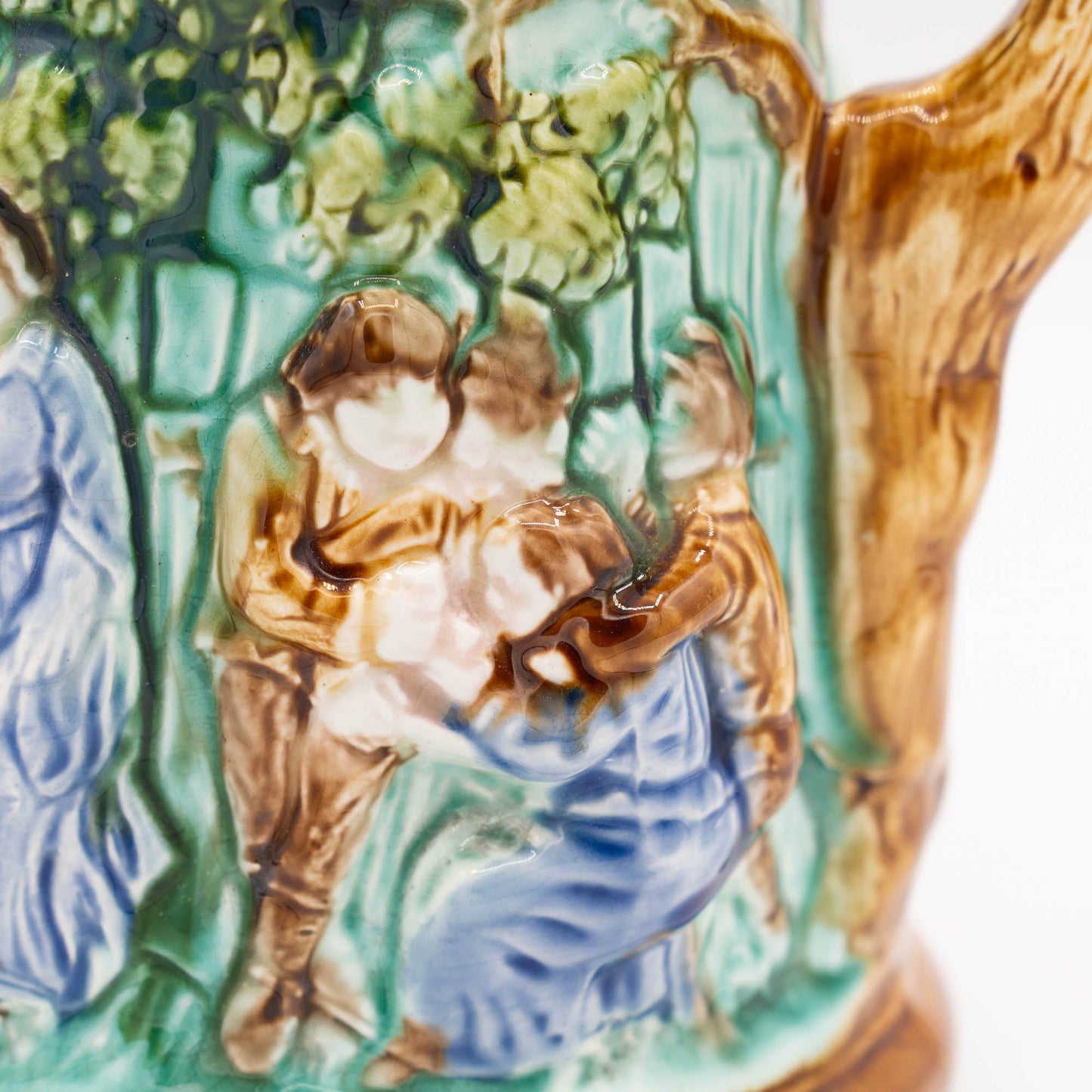 Antique Majolica Jug - Mouzin Leach & Cie - Nimy - les - Mons - ca 1890 - Pitcher & Jugs - The Vintage Tales