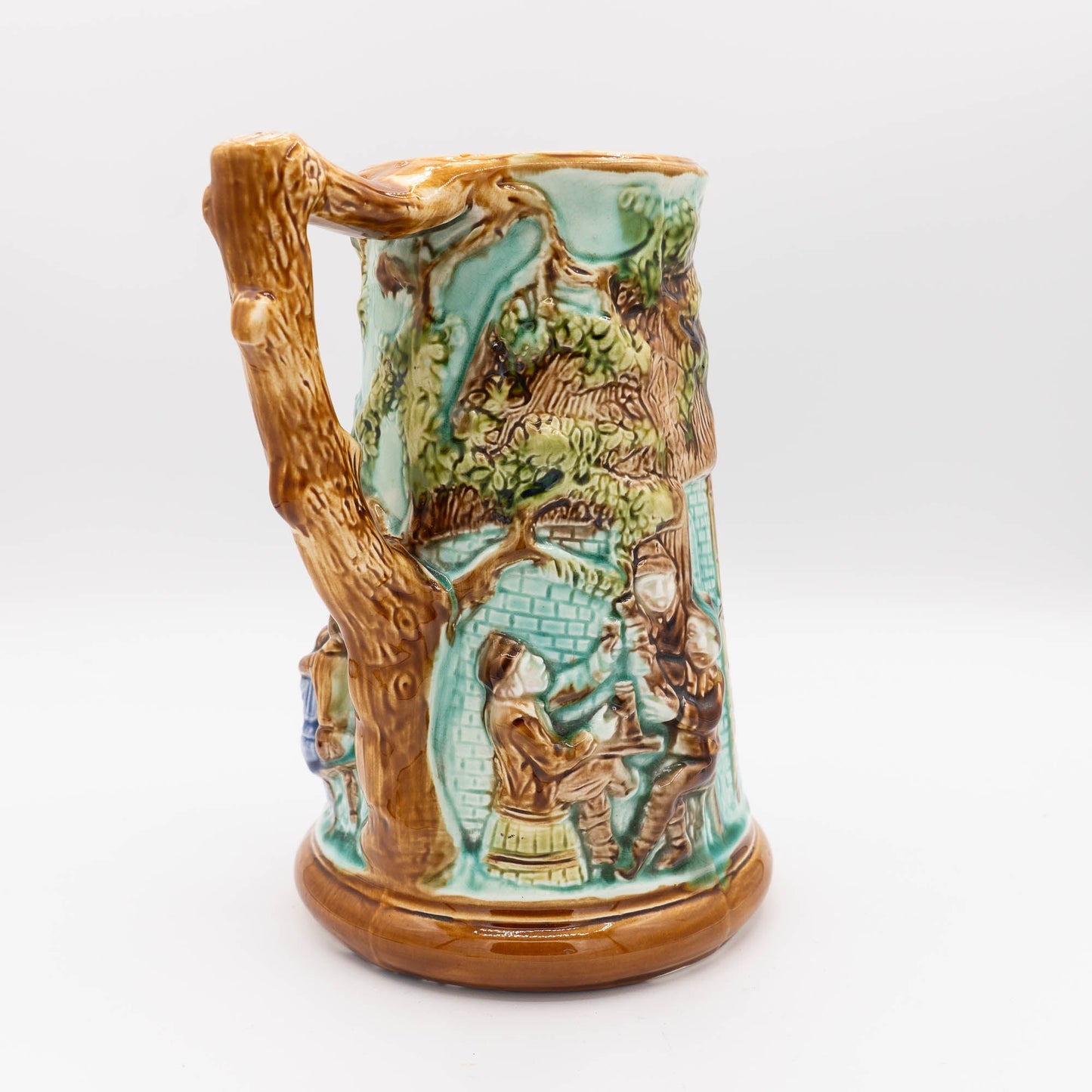 Antique Majolica Jug - Mouzin Leach & Cie - Nimy - les - Mons - ca 1890 - Pitcher & Jugs - The Vintage Tales