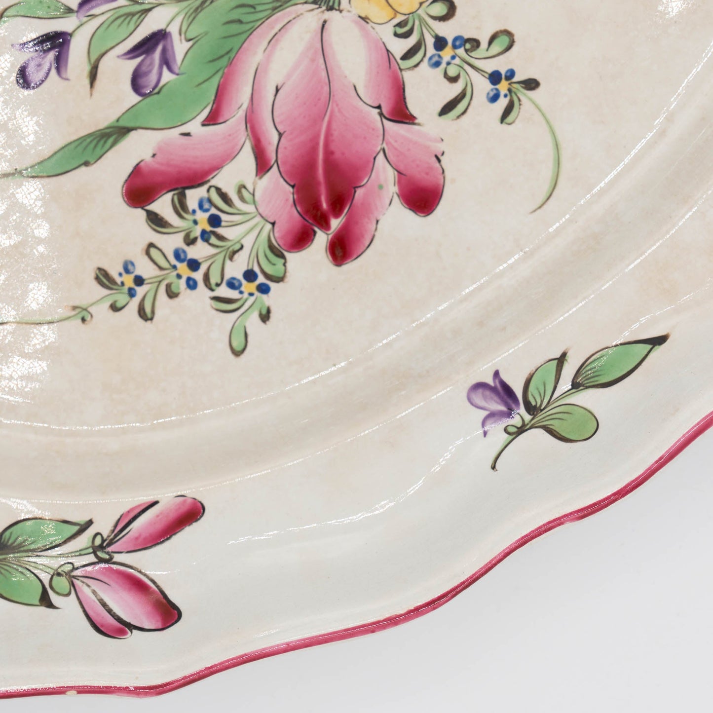 Antique Oval French Platter - Luneville - Early 20th Century - The Vintage Tales