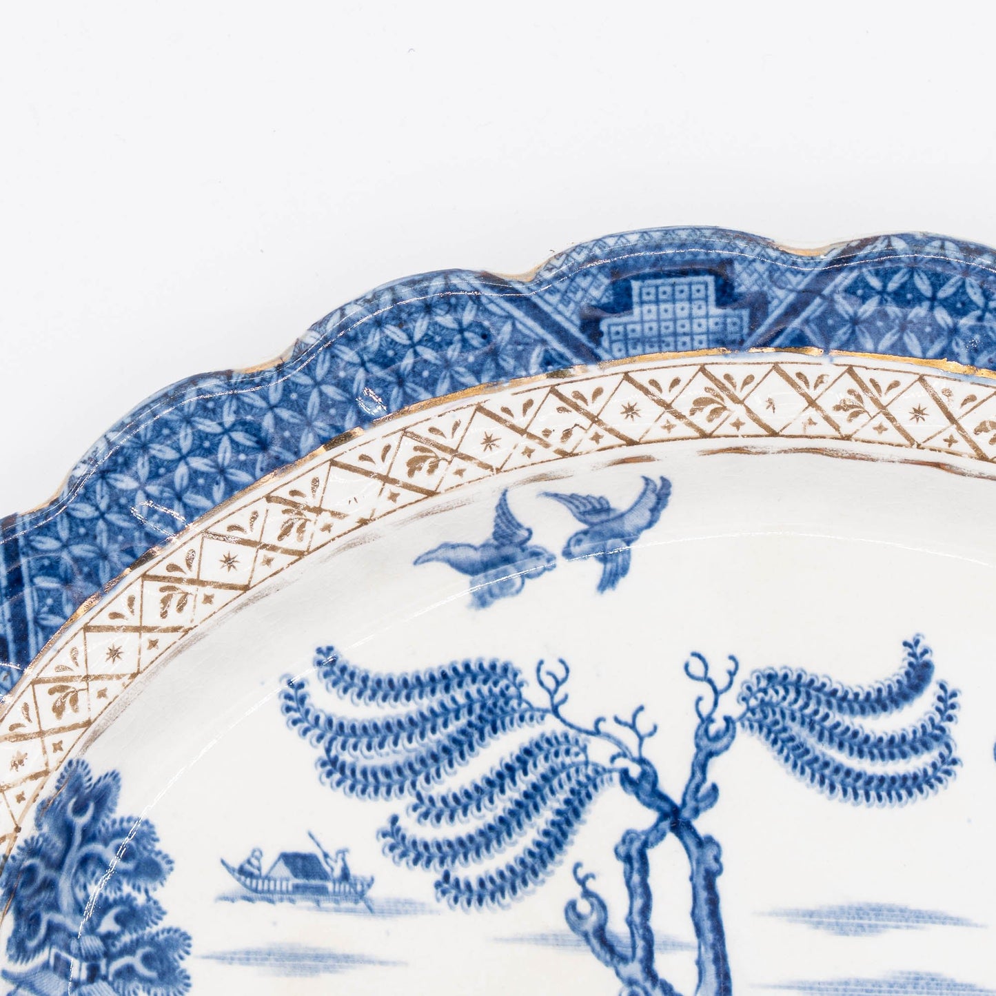 Antique "Real Old Willow" Scalloped Serving Plate - A8025 - Booths - c1900s - Serving Plate - The Vintage Tales
