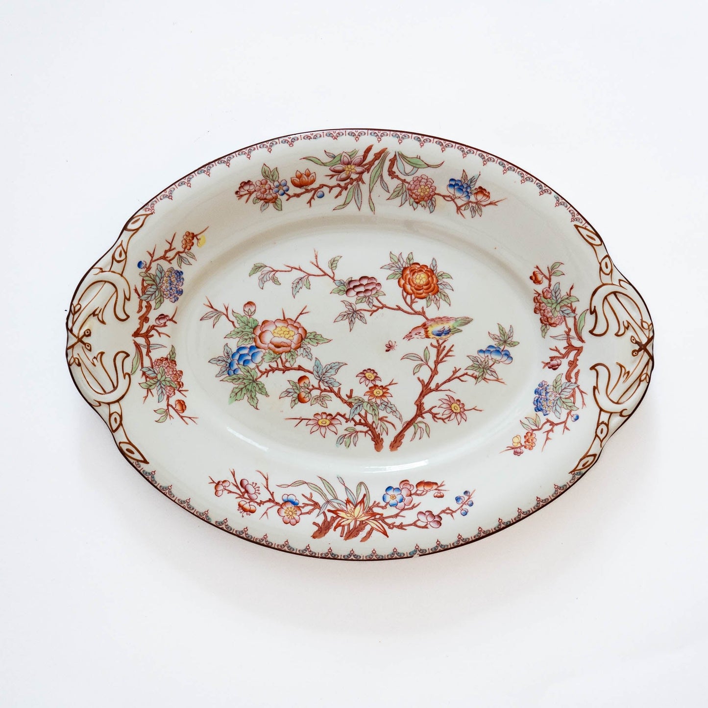 Charming Antique Oblong French Platter - Minton - Sarreguemines - c1870s - Serving Plate - The Vintage Tales