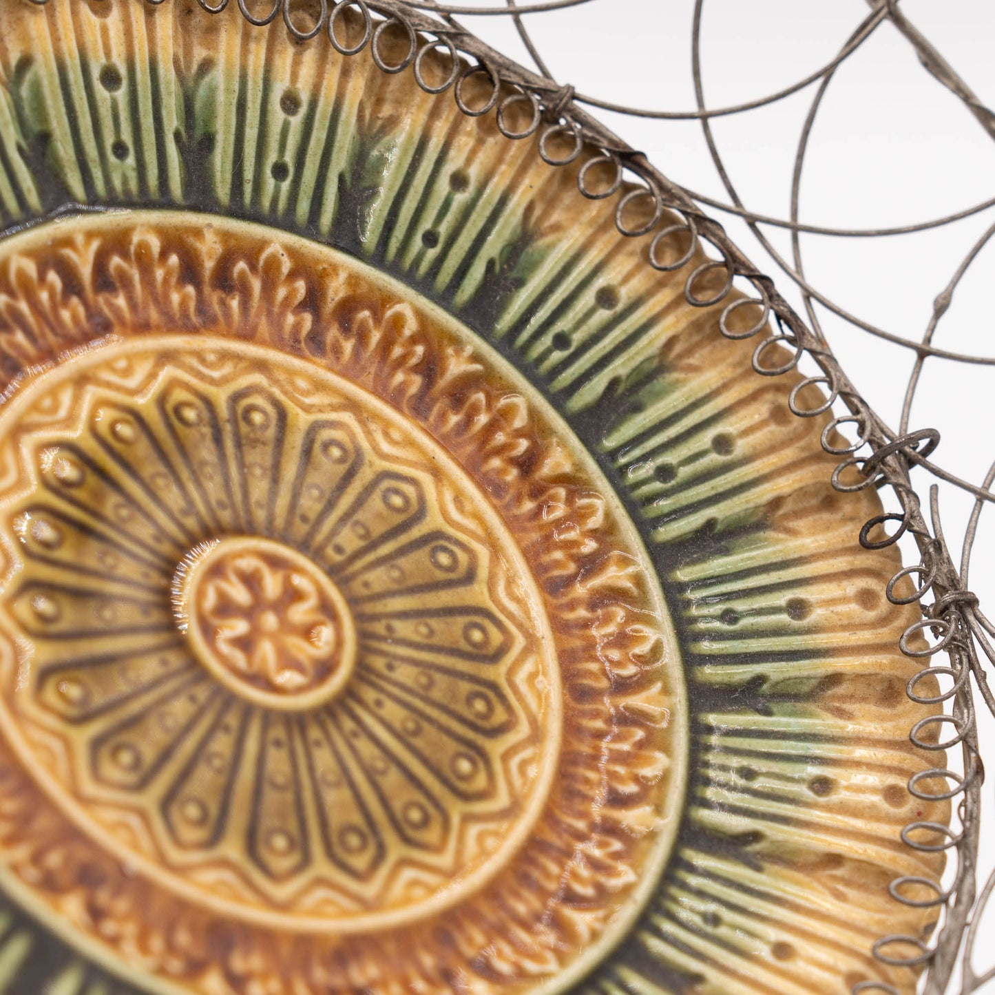 Charming Majolica Wire Basket - Villeroy & Boch - c1900 - The Vintage Tales