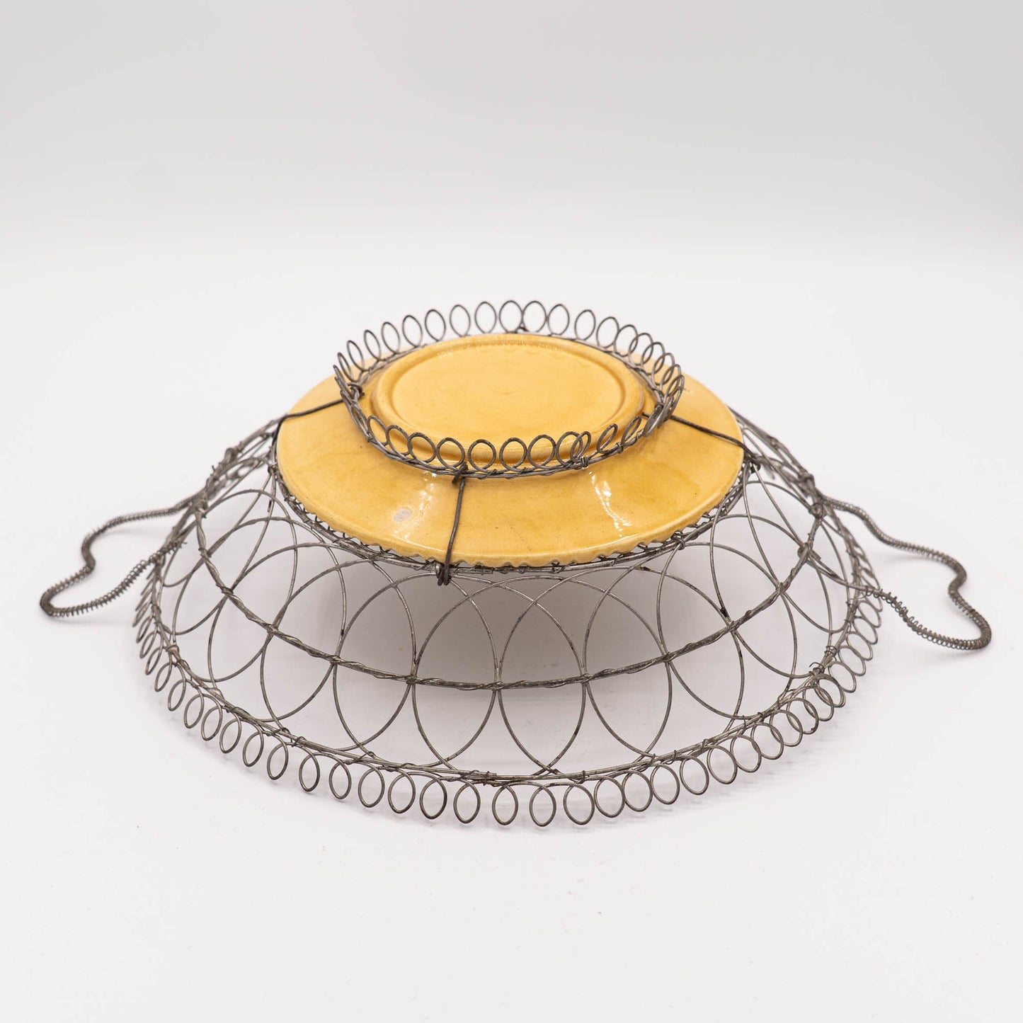 Charming Majolica Wire Basket - Villeroy & Boch - c1900 - The Vintage Tales