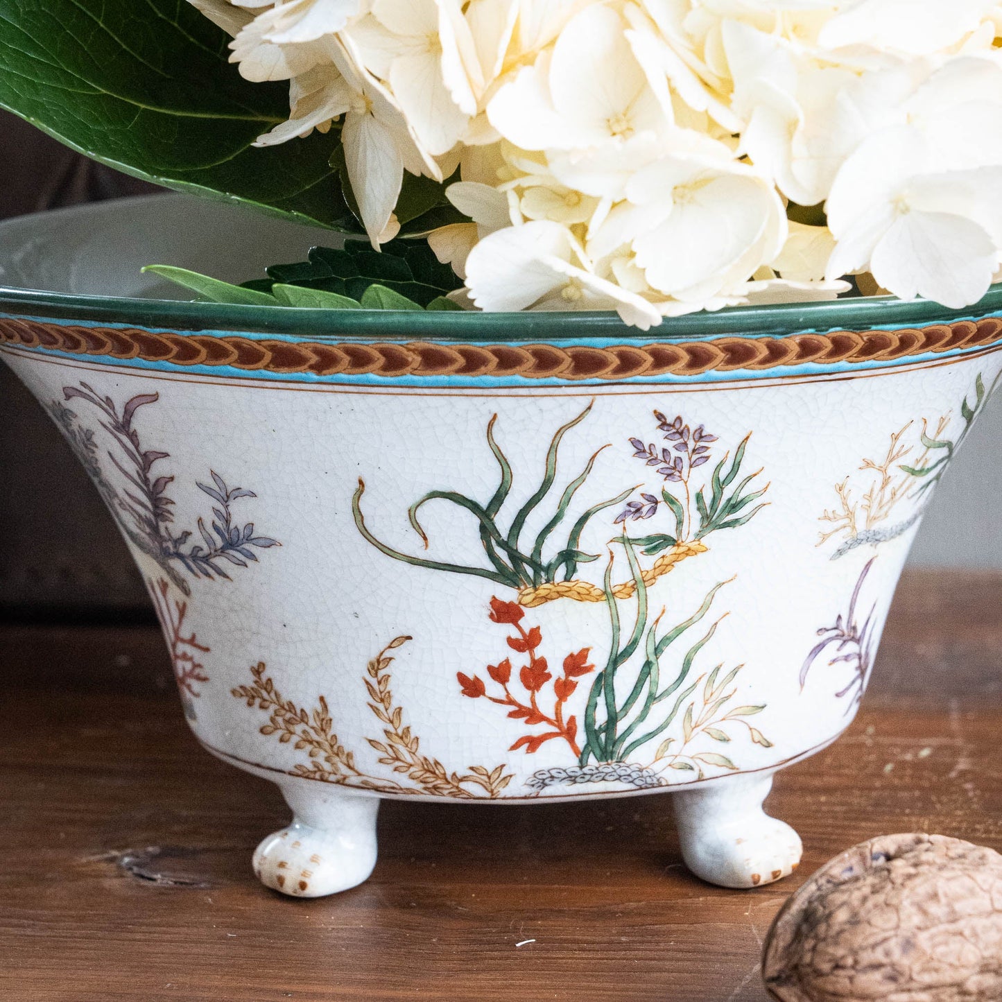 Charming Vintage French Floral Planter - marked with G & C - c1950s - The Vintage Tales