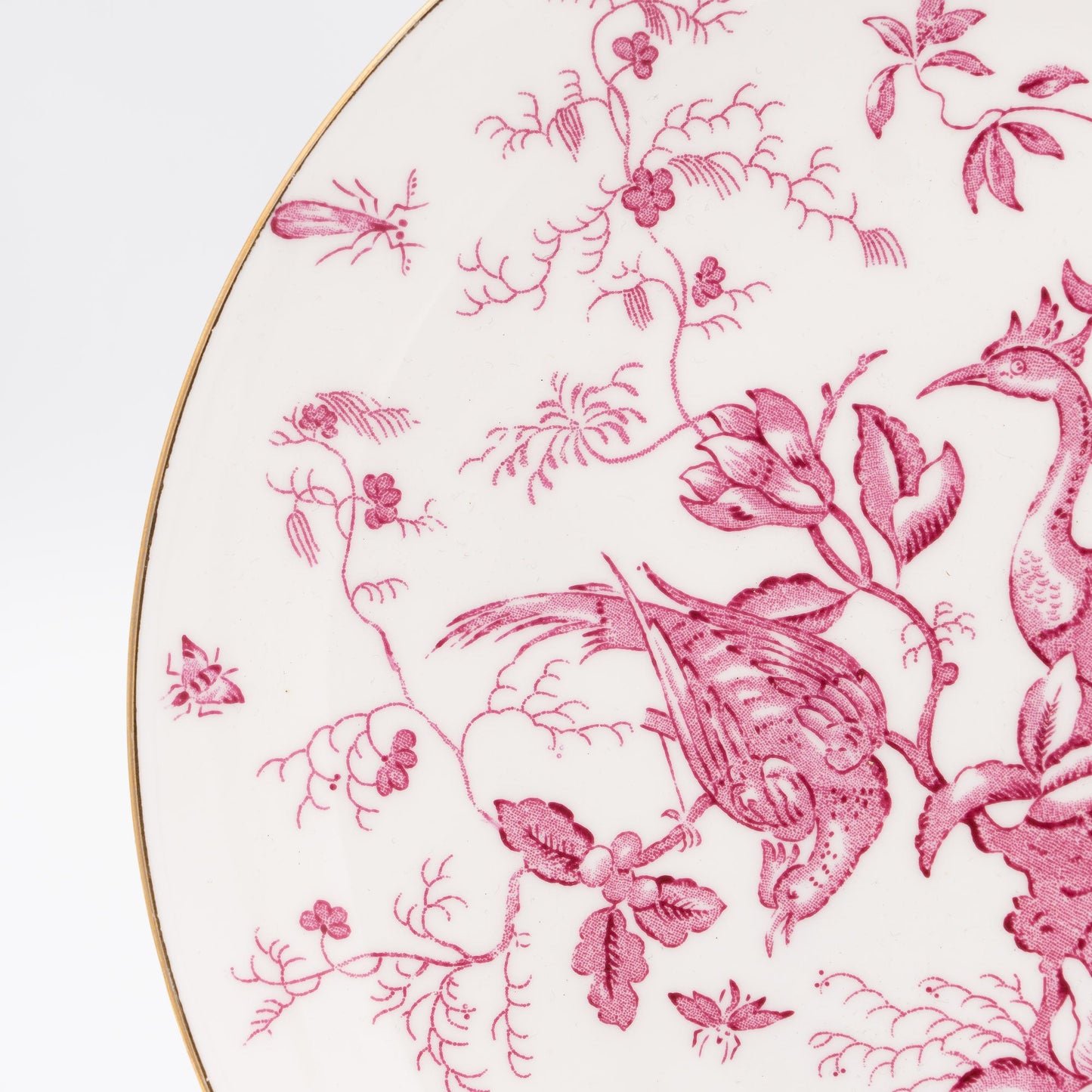 Coalport “Cairo” Plate – Pink Transferware with Gilt Rim – c. 1930–1950 - Cake Plate - The Vintage Tales