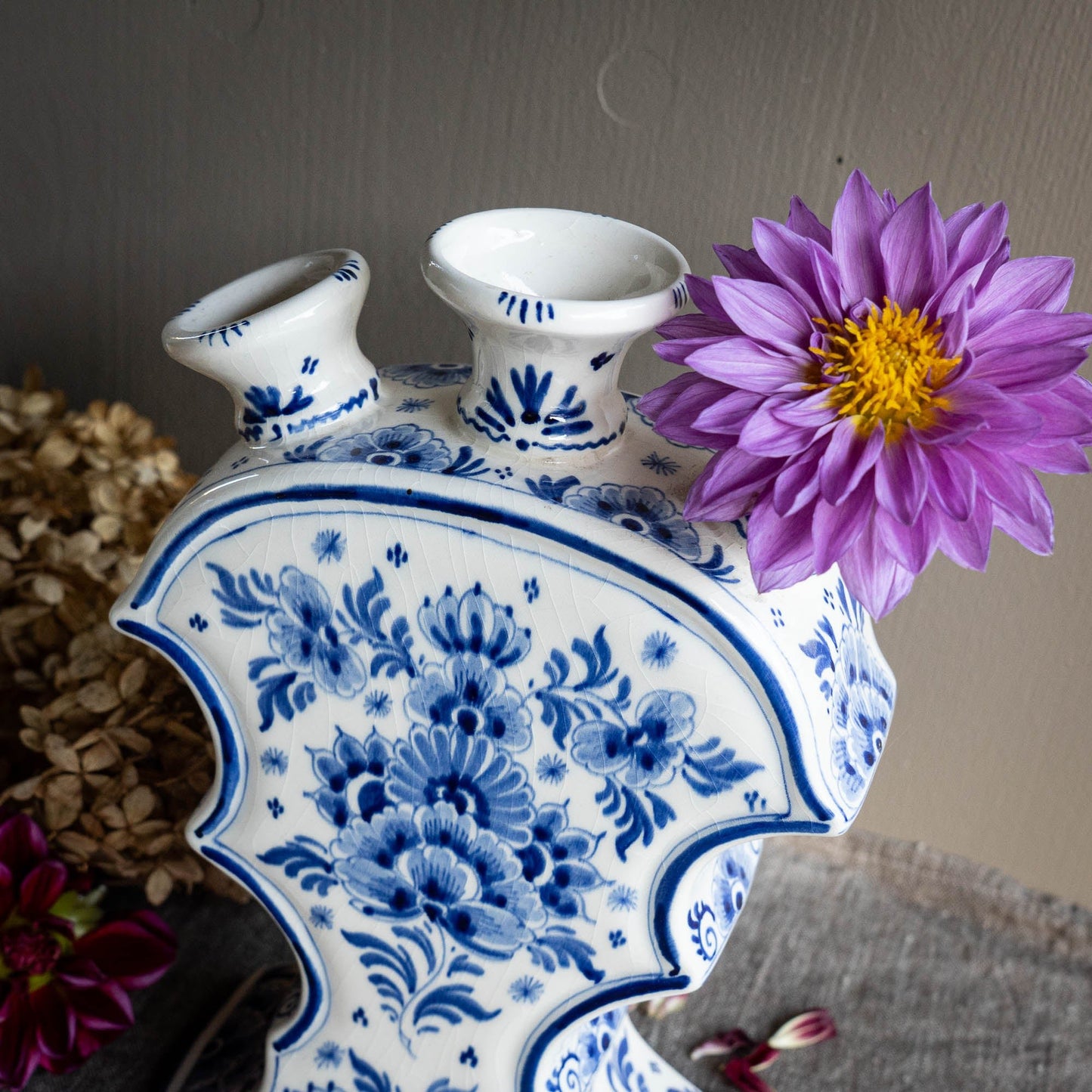 Delft Blue and White Tulipière - Delft Blauw - c1950s - Vase - The Vintage Tales