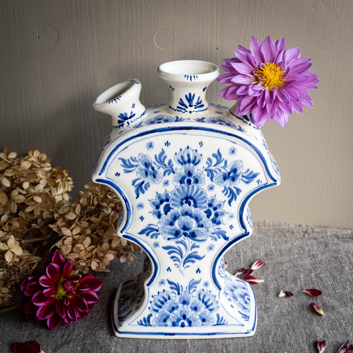 Delft Blue and White Tulipière - Delft Blauw - c1950s - Vase - The Vintage Tales