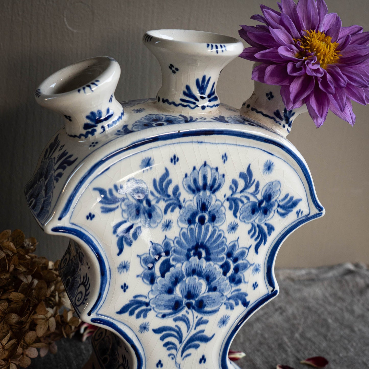 Delft Blue and White Tulipière - Delft Blauw - c1950s - Vase - The Vintage Tales