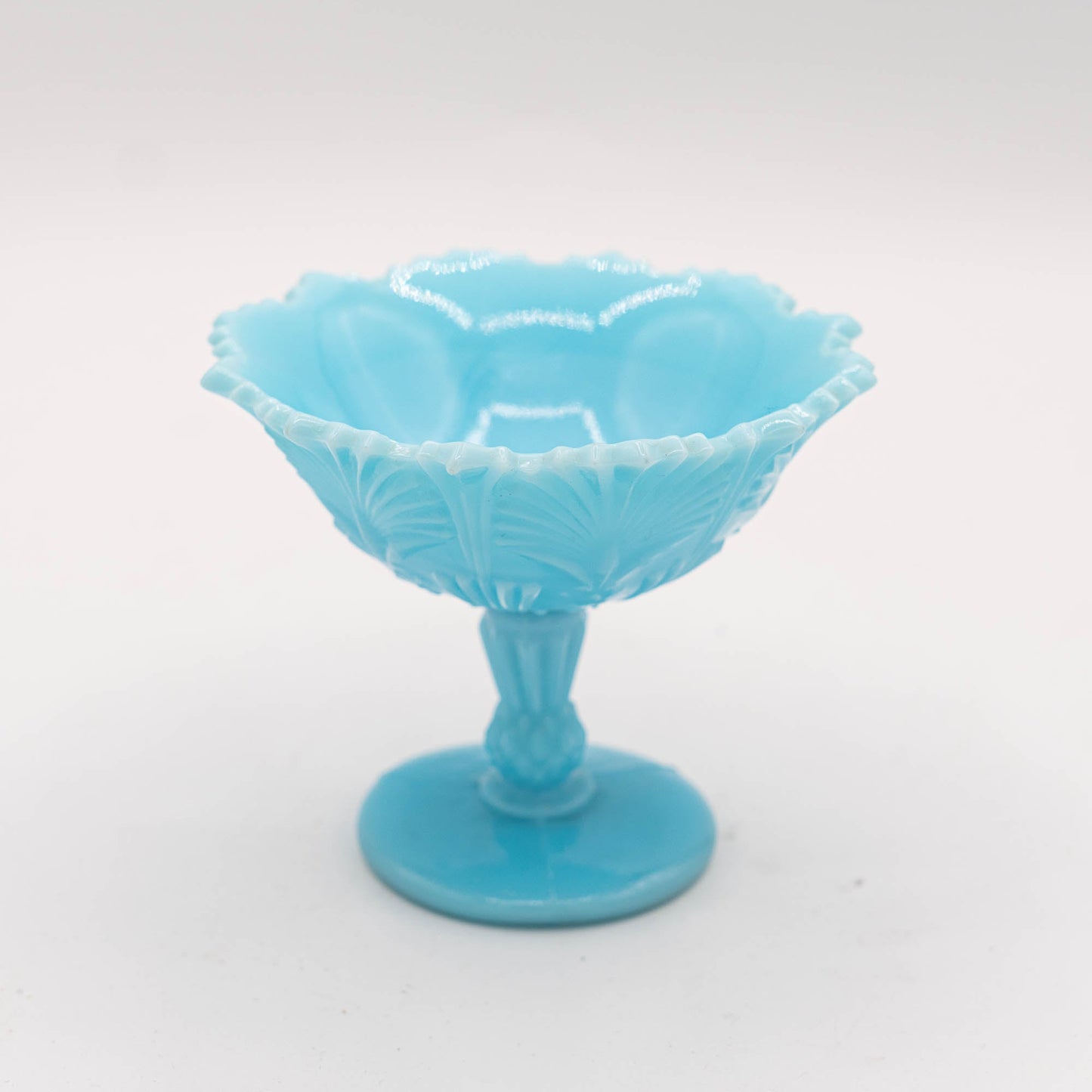 French Art Deco Ice Blue Opaline Bowl - Portieux Vallérysthal - 1920s - The Vintage Tales
