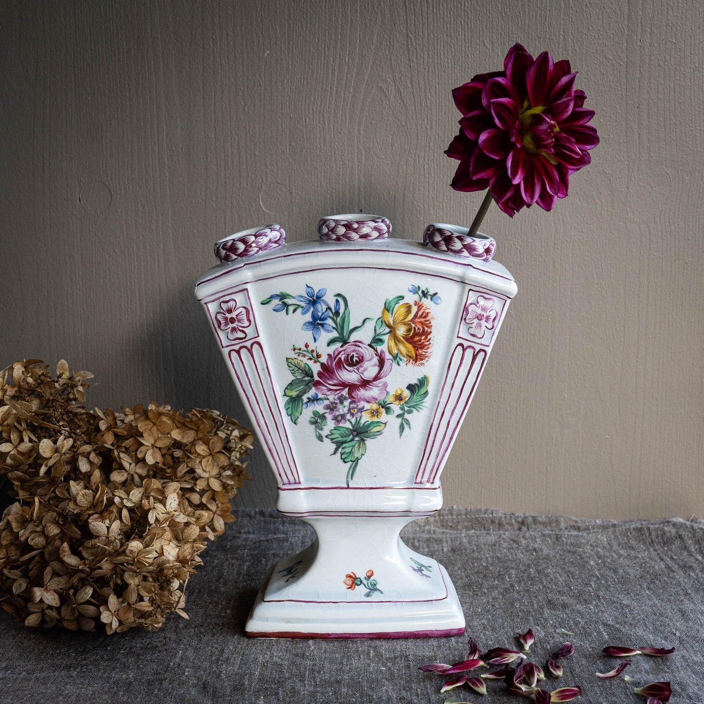 French Faience Tulipiere - Luneville - c1890s - Vase - The Vintage Tales