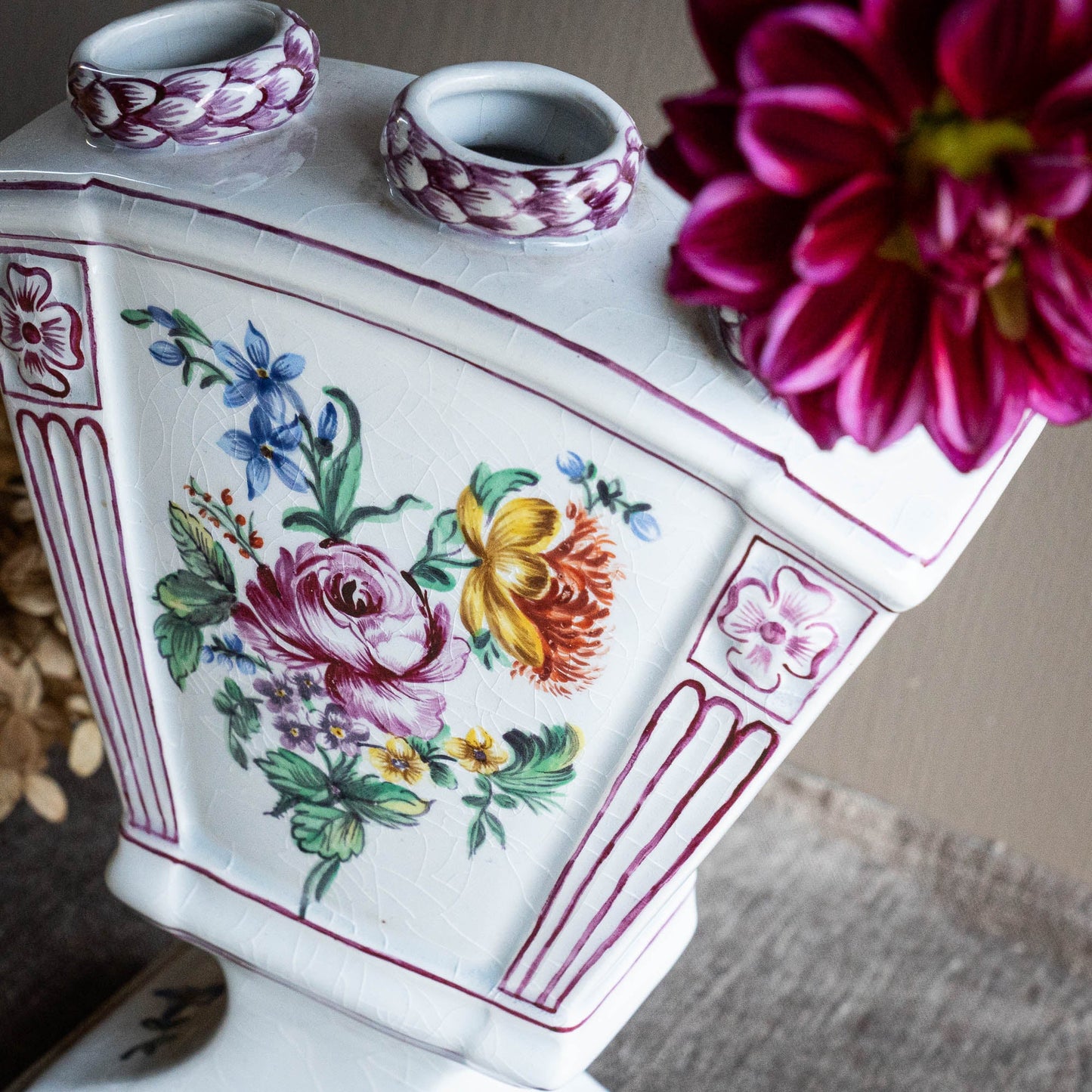 French Faience Tulipiere - Luneville - c1890s - Vase - The Vintage Tales