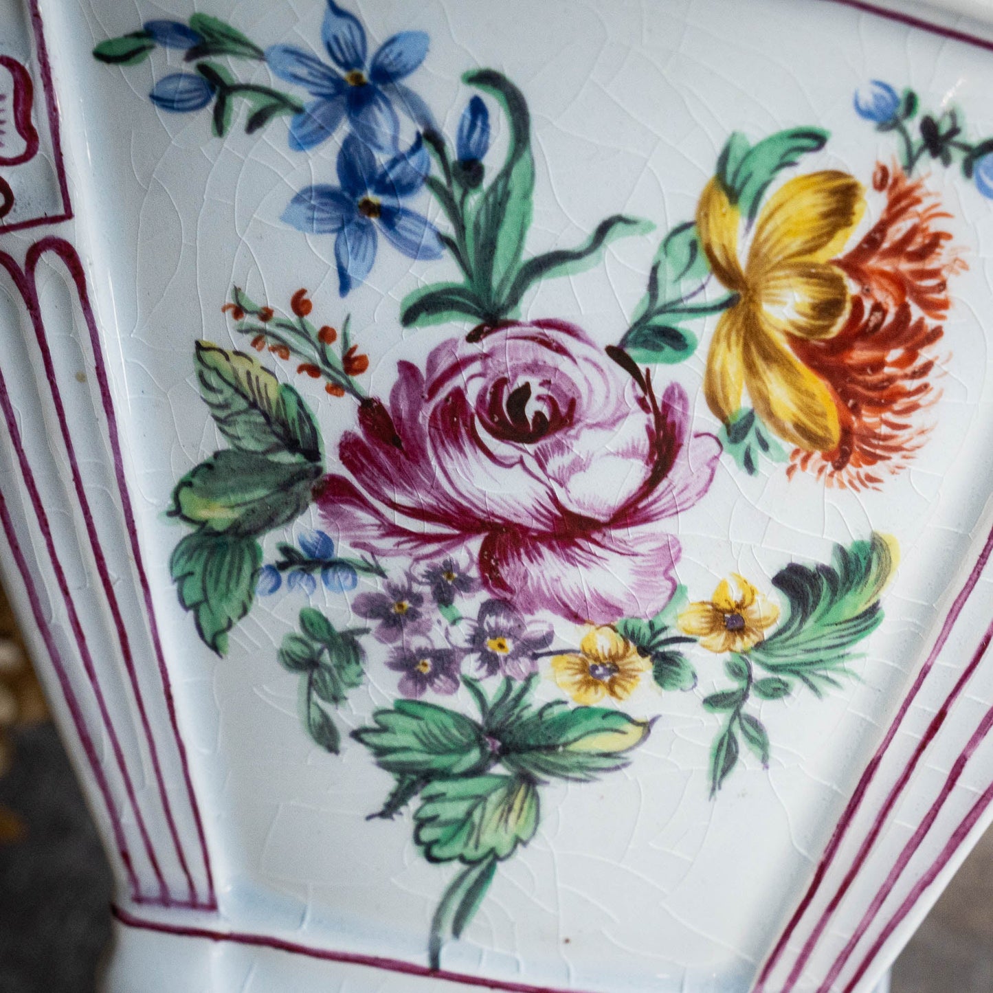 French Faience Tulipiere - Luneville - c1890s - Vase - The Vintage Tales