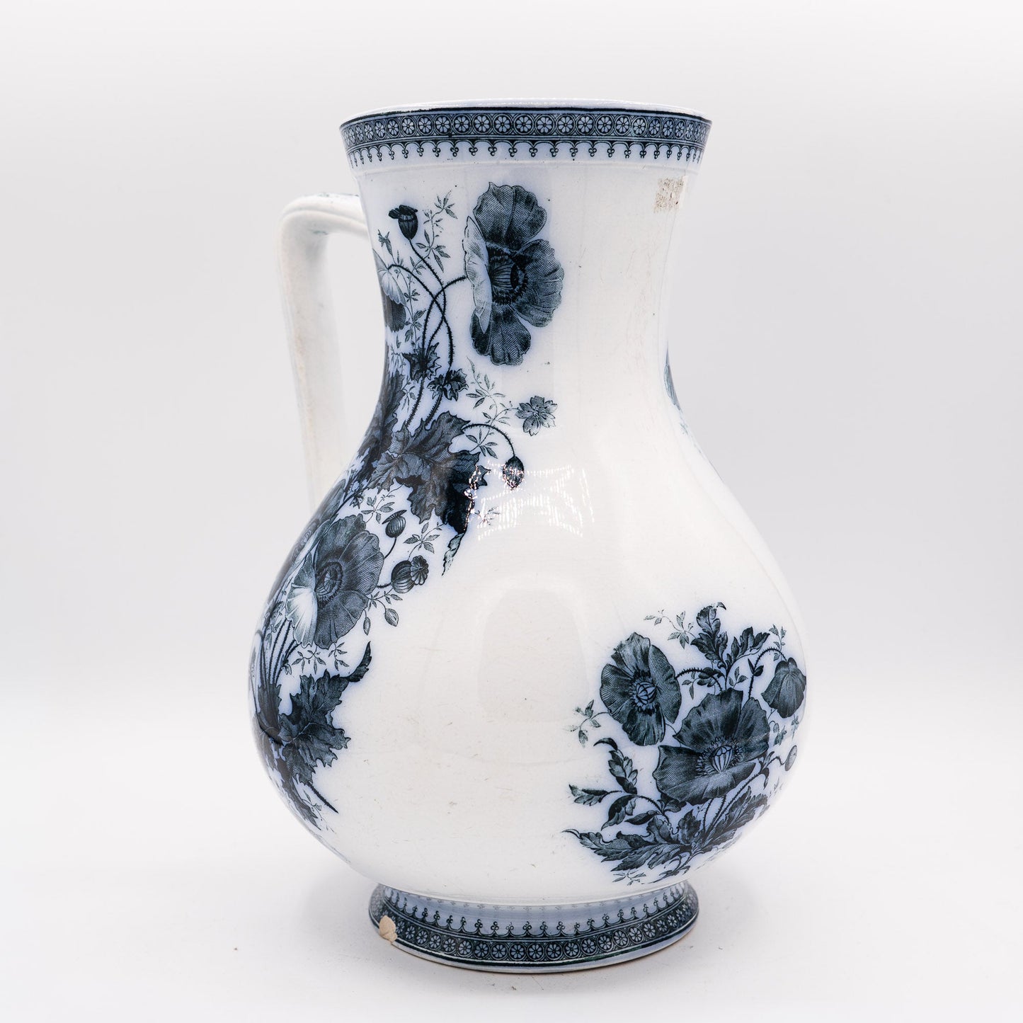 Large Blue Transferware Pitcher - Villeroy & Boch - 1900s - Pitcher & Jugs - The Vintage Tales
