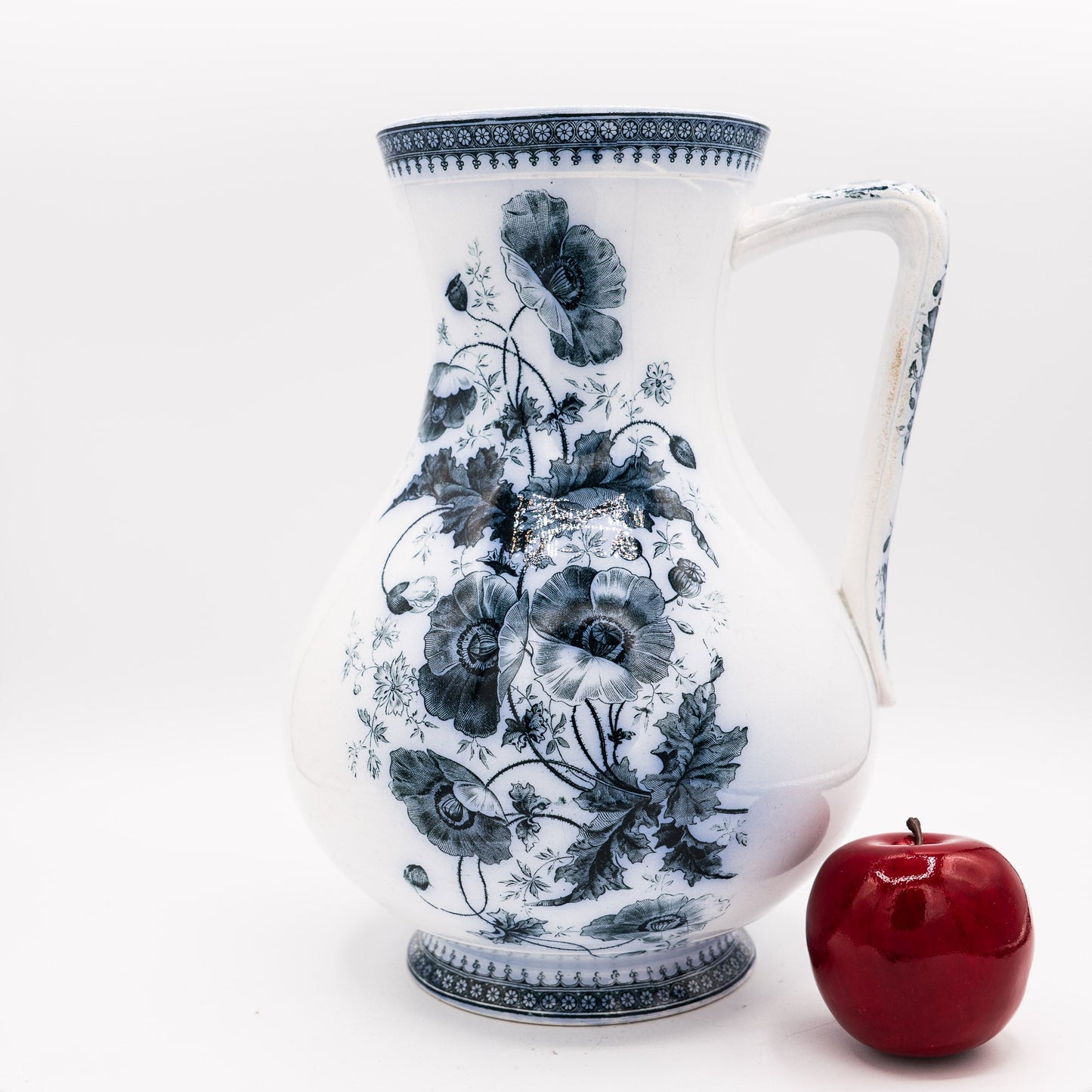 Large Blue Transferware Pitcher - Villeroy & Boch - 1900s - Pitcher & Jugs - The Vintage Tales