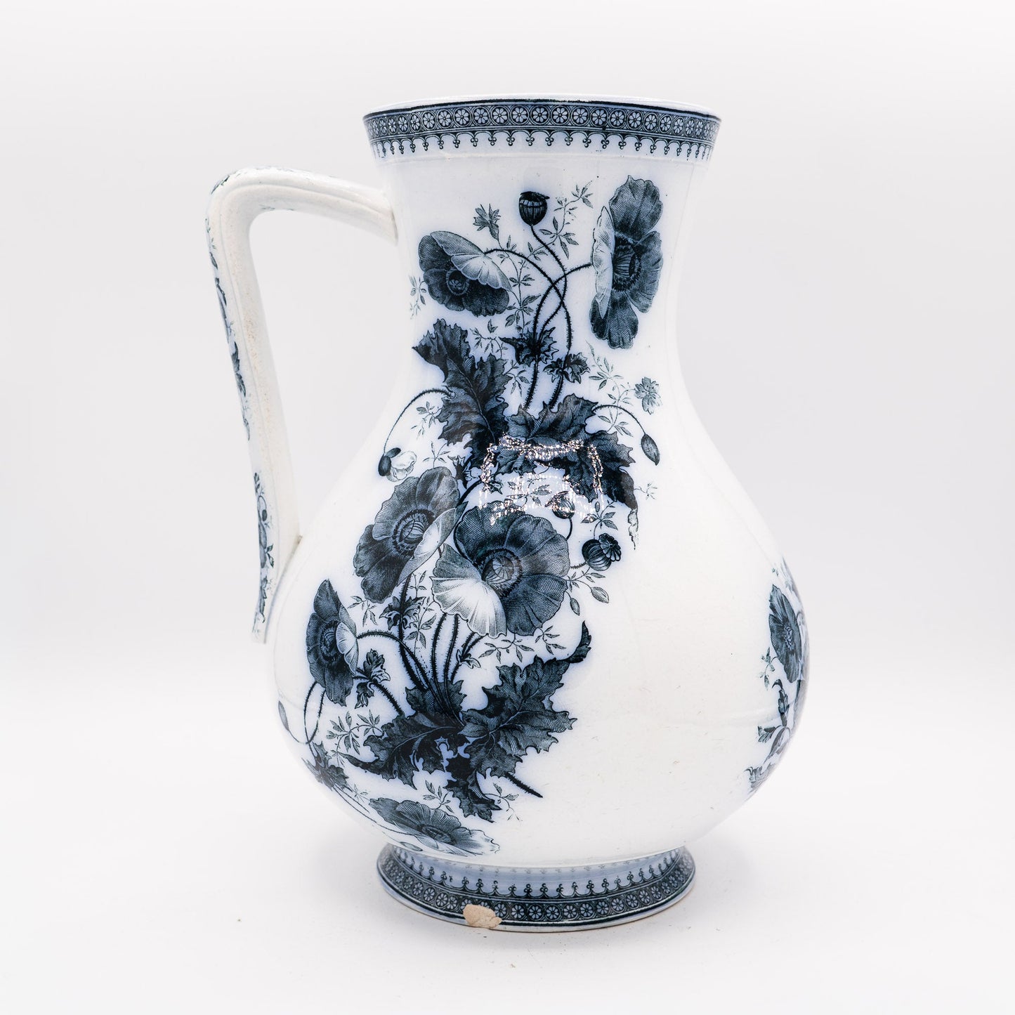 Large Blue Transferware Pitcher - Villeroy & Boch - 1900s - Pitcher & Jugs - The Vintage Tales