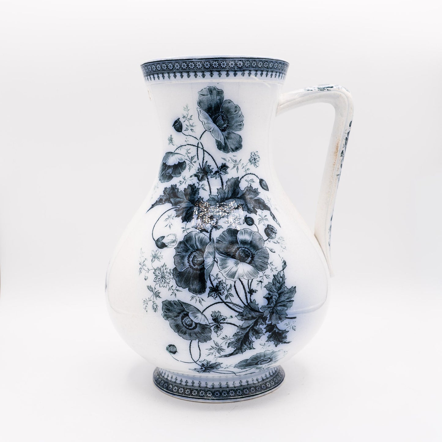 Large Blue Transferware Pitcher - Villeroy & Boch - 1900s - Pitcher & Jugs - The Vintage Tales