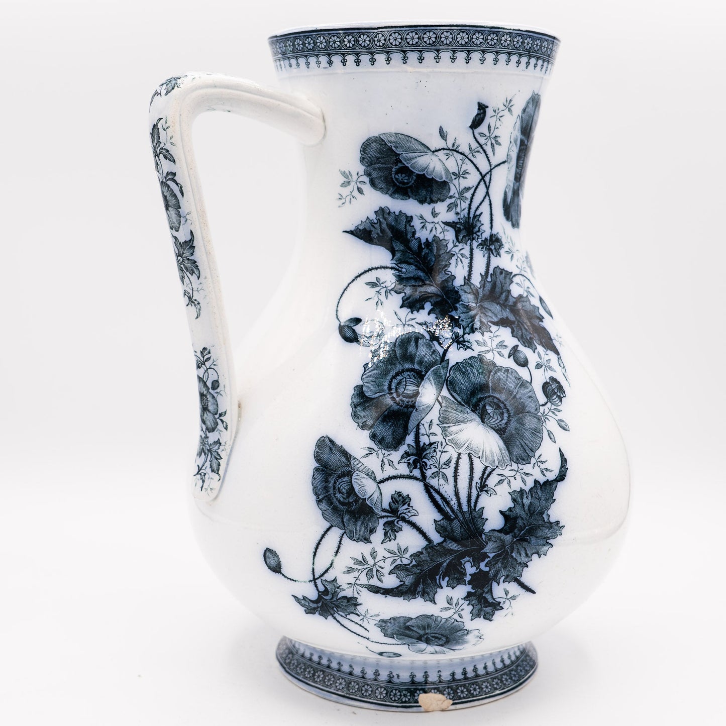 Large Blue Transferware Pitcher - Villeroy & Boch - 1900s - Pitcher & Jugs - The Vintage Tales