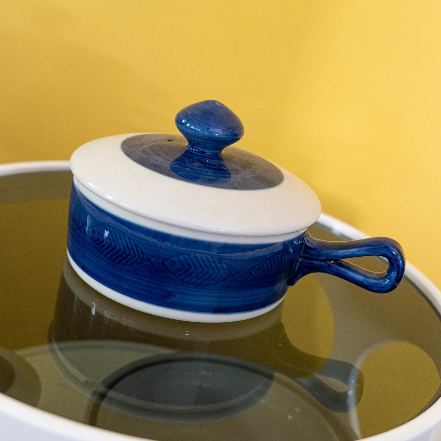 Large Stewing Pot with Looped Handle - Koka Blå - Rörstrand - c1950s - Tureen - The Vintage Tales