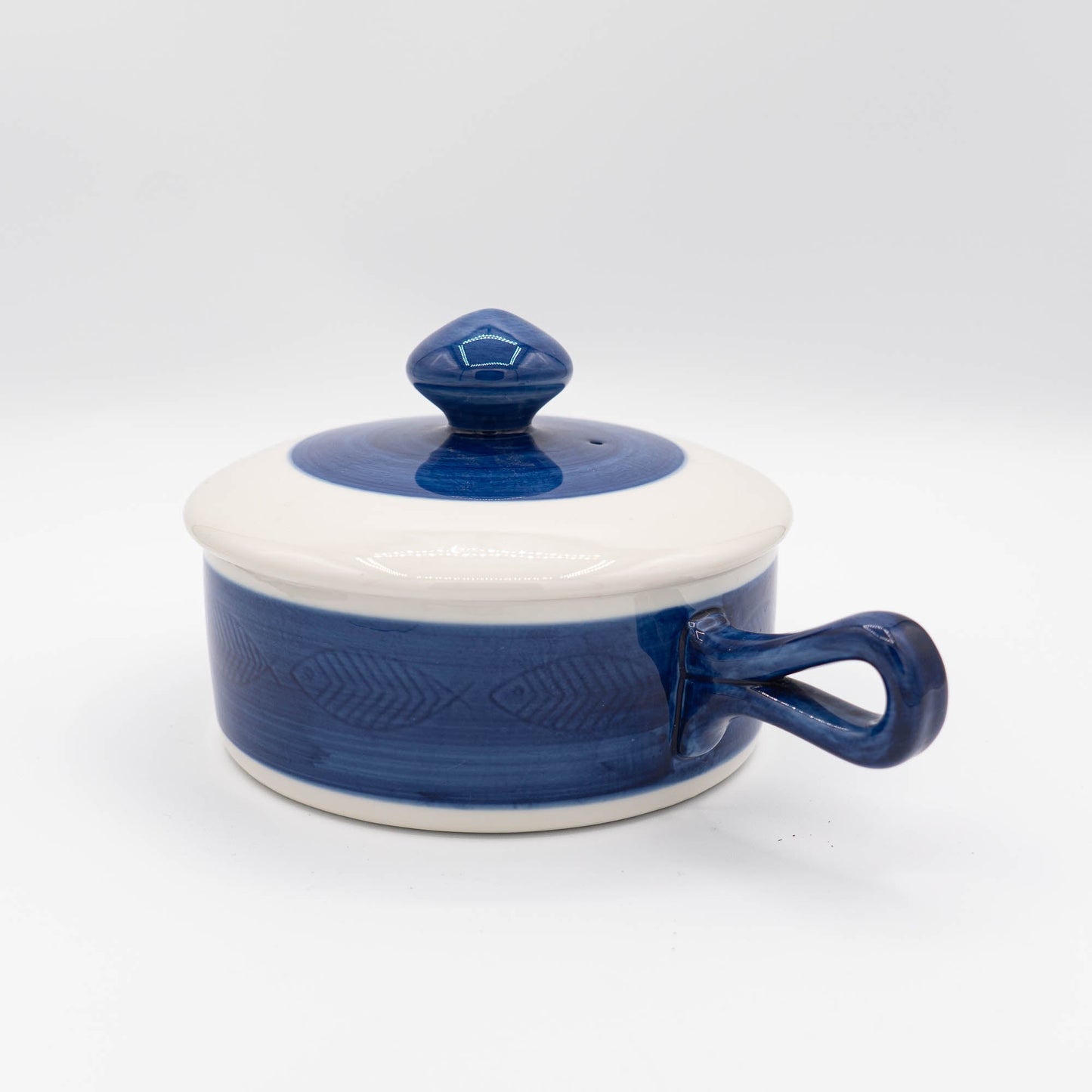 Large Stewing Pot with Looped Handle - Koka Blå - Rörstrand - c1950s - Tureen - The Vintage Tales