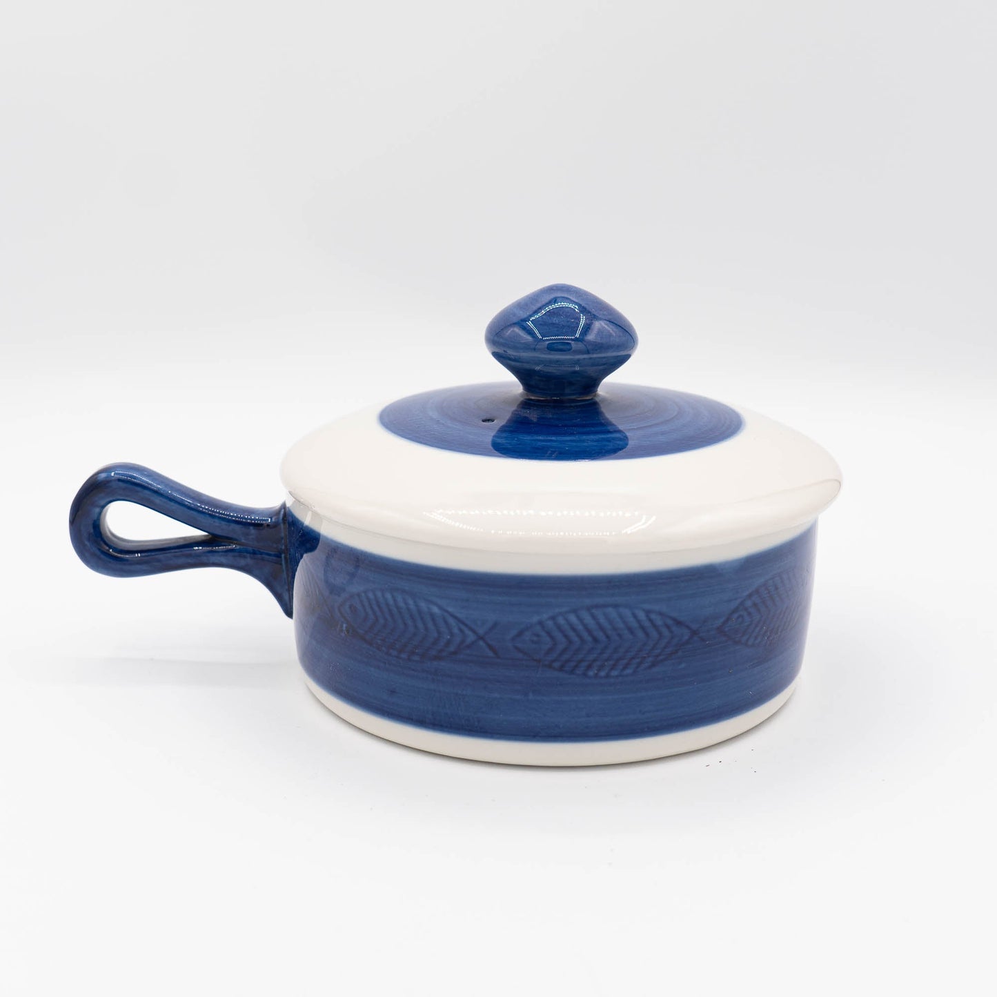 Large Stewing Pot with Looped Handle - Koka Blå - Rörstrand - c1950s - Tureen - The Vintage Tales