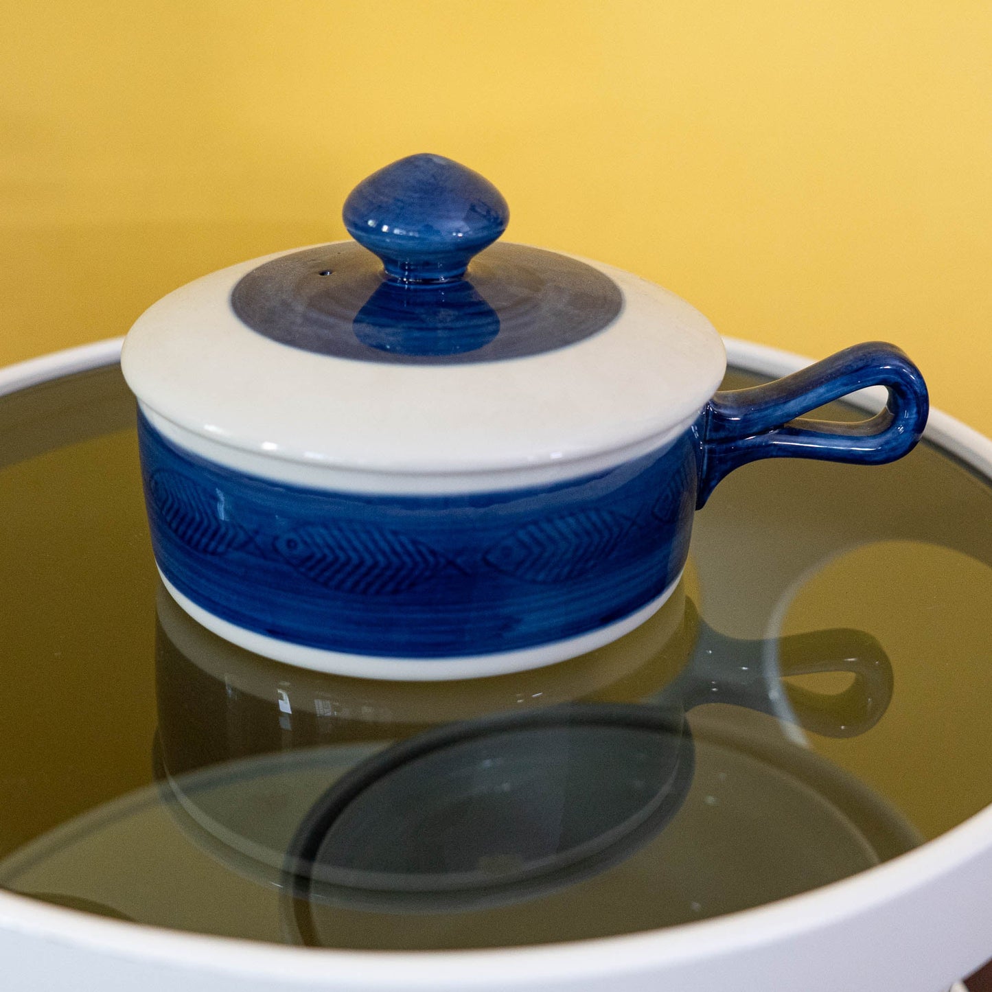 Large Stewing Pot with Looped Handle - Koka Blå - Rörstrand - c1950s - Tureen - The Vintage Tales