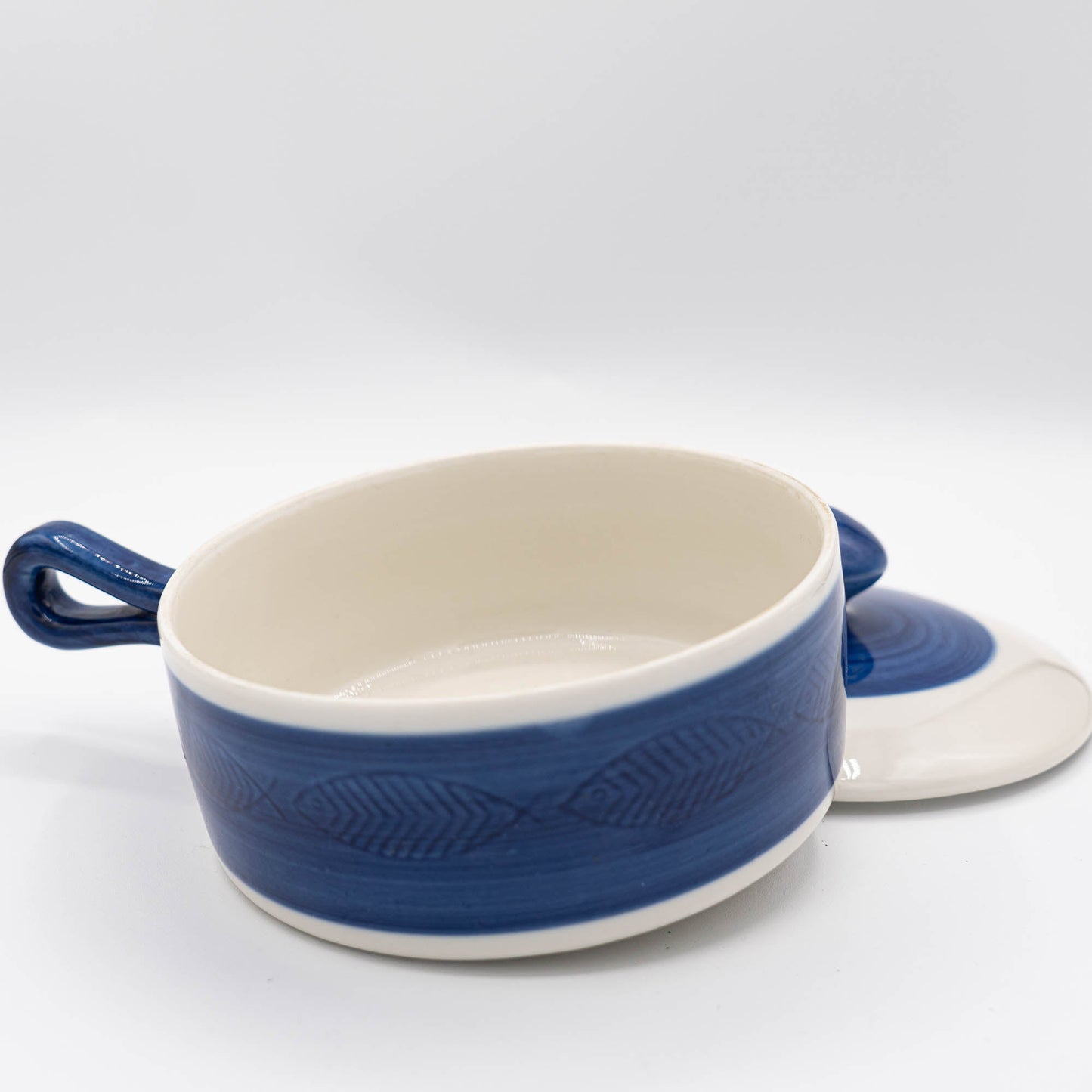 Large Stewing Pot with Looped Handle - Koka Blå - Rörstrand - c1950s - Tureen - The Vintage Tales