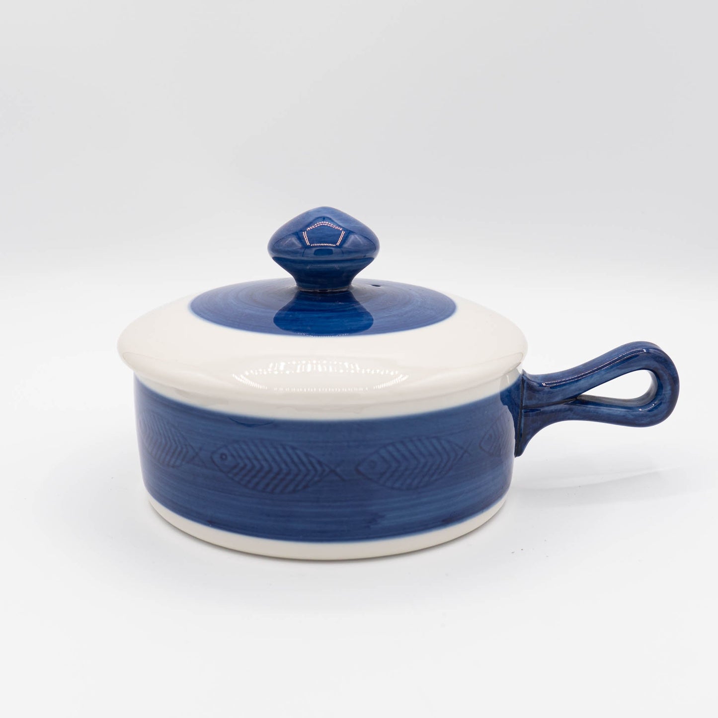 Large Stewing Pot with Looped Handle - Koka Blå - Rörstrand - c1950s - Tureen - The Vintage Tales