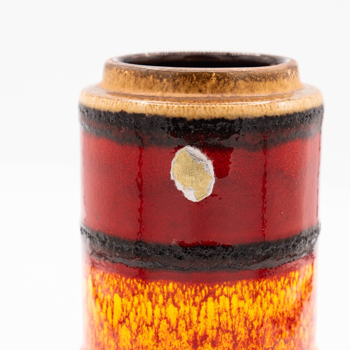 Mid - Century Yellow & Red Vase - Scheurich - Form 203 - 18 - 1970s - Vase - The Vintage Tales