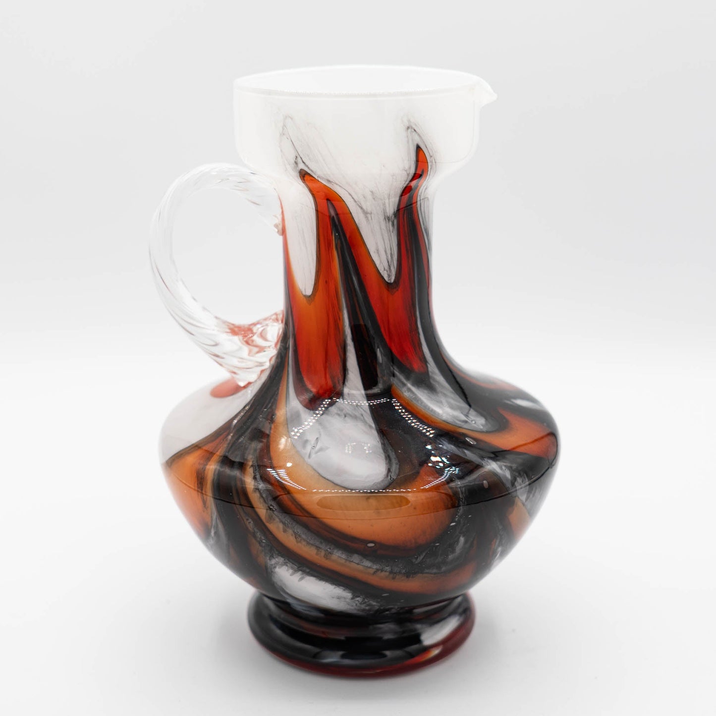 Murano "Fiorentina" Opal Glass Handle Vase - Carlo Moretti - c1970s - The Vintage Tales